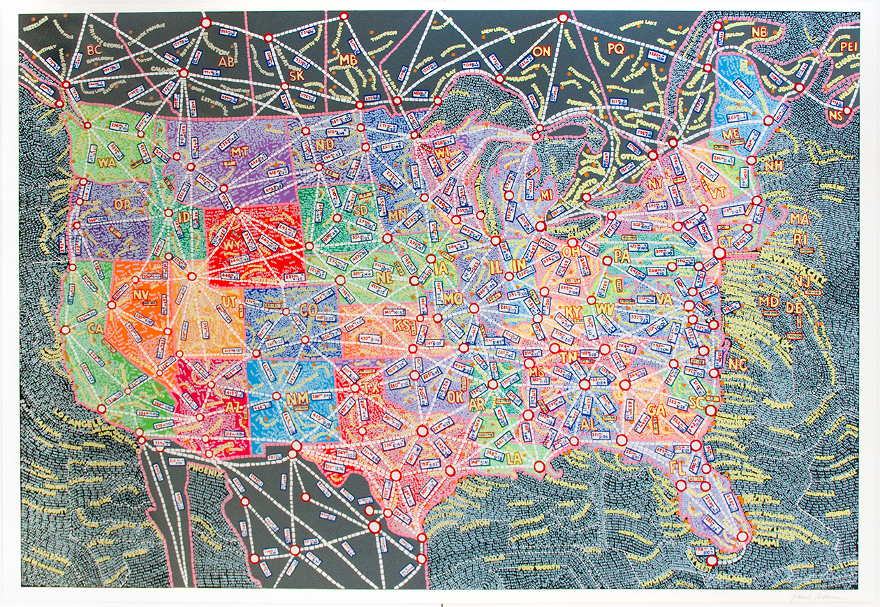 U.S.A. Distances by Paula Scher