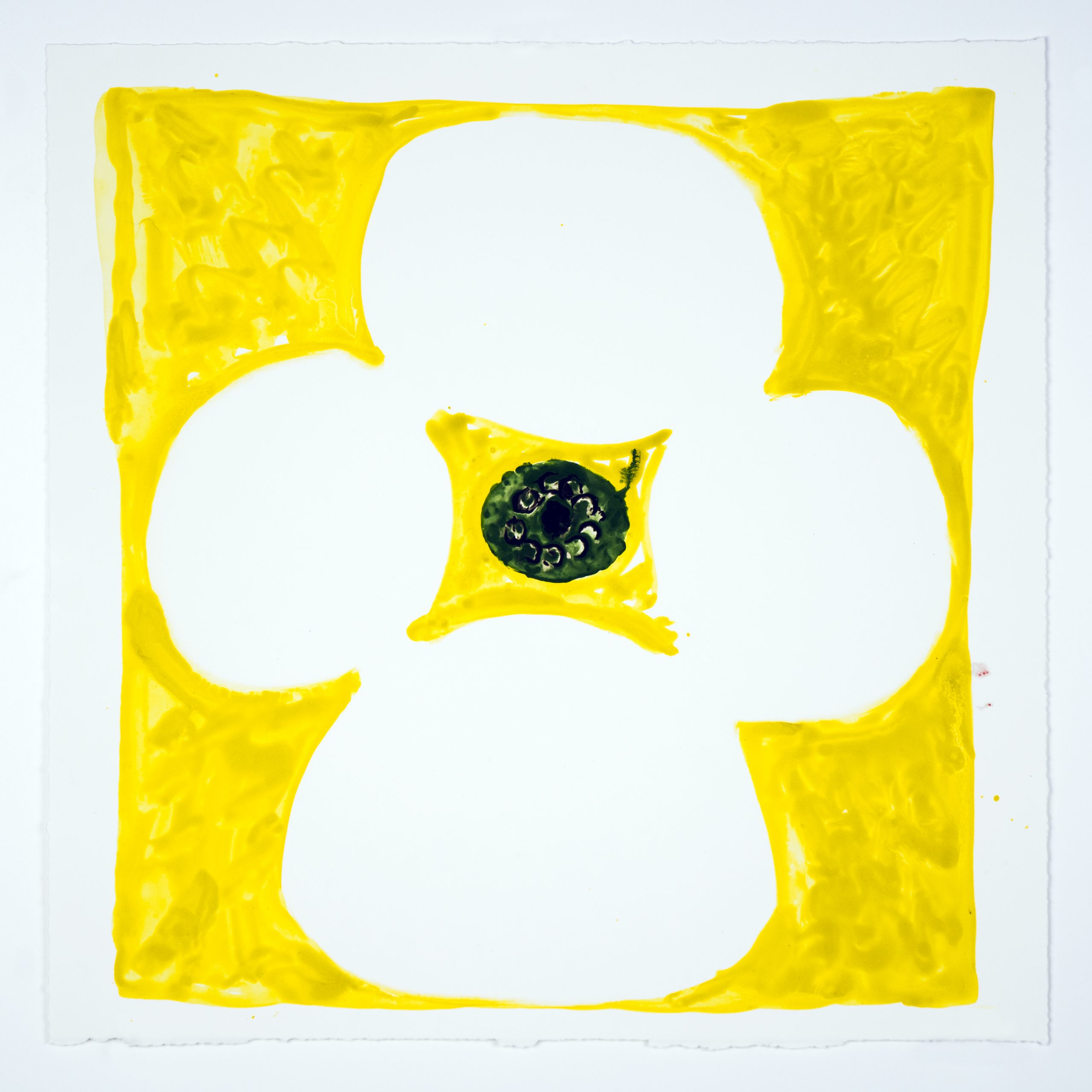 Inner Vision: Yellow + White + Olive by Judy Ledgerwood