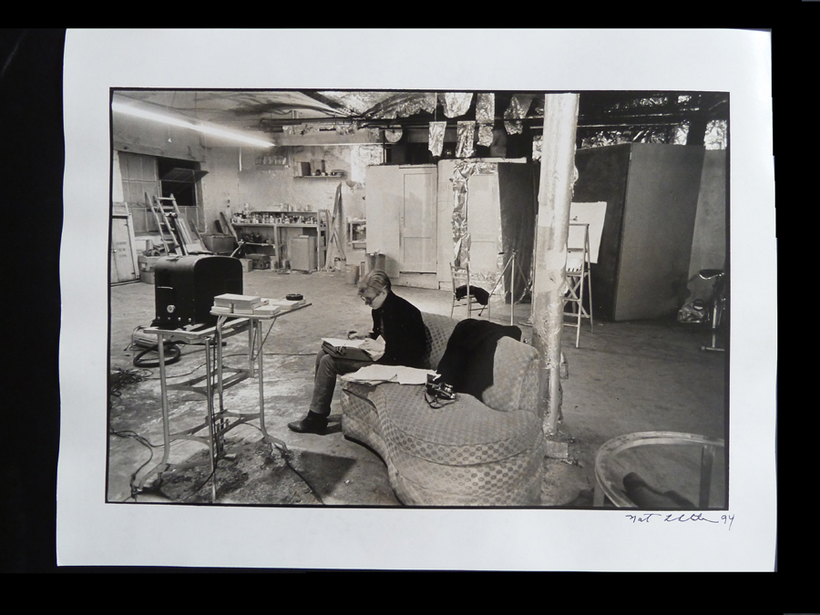 Andy Warhol´s Factory – Warhol Sitting in the Factory by Nat Finkelstein