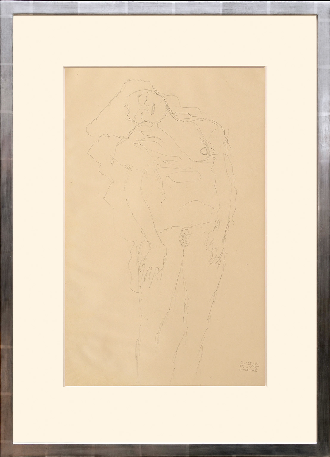 Weiblicher Akt, stehend. Female nude, standing. by Gustav Klimt