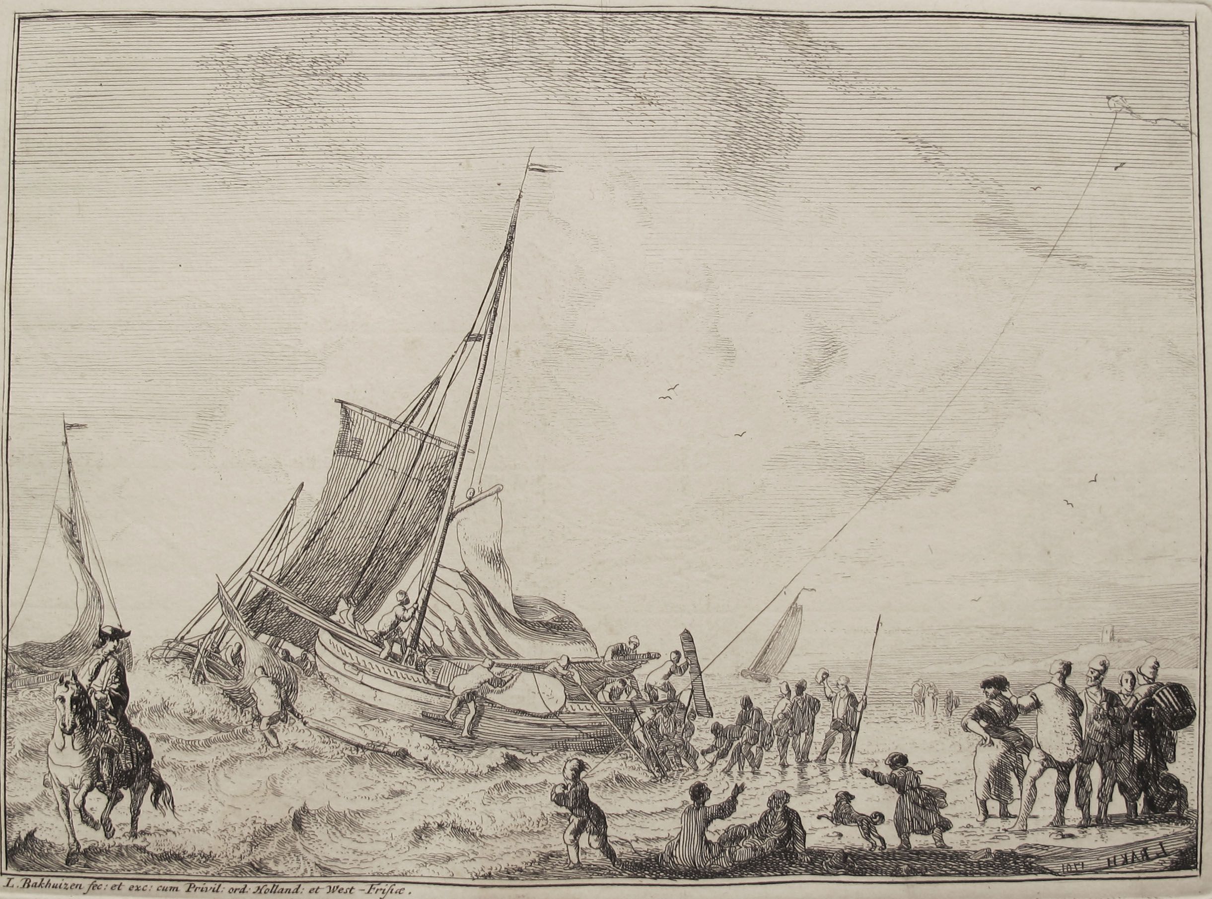 Boat at Sea by Ludolf Backhuizen