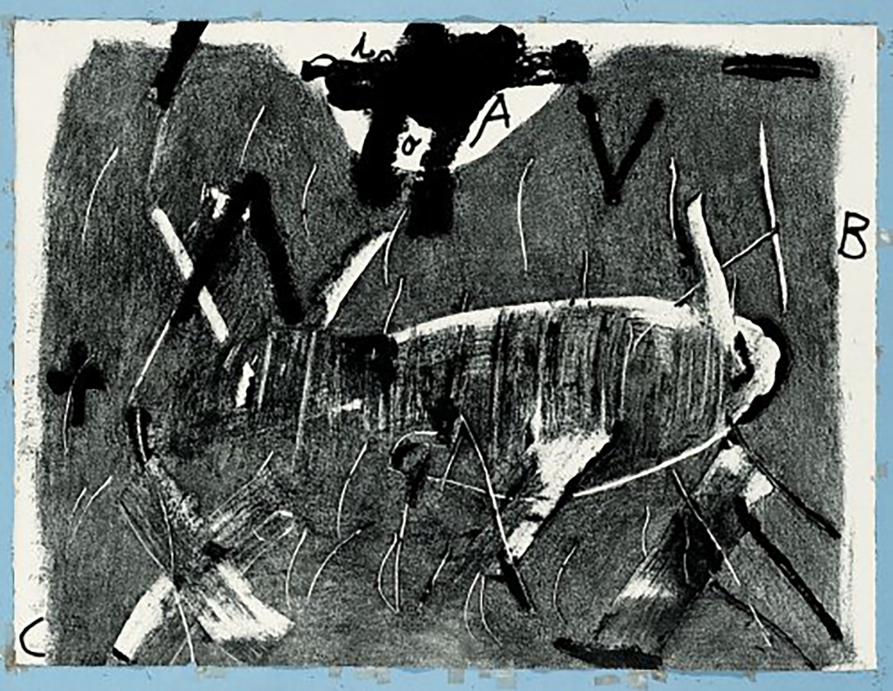 Lletres i gris by Antoni Tapies