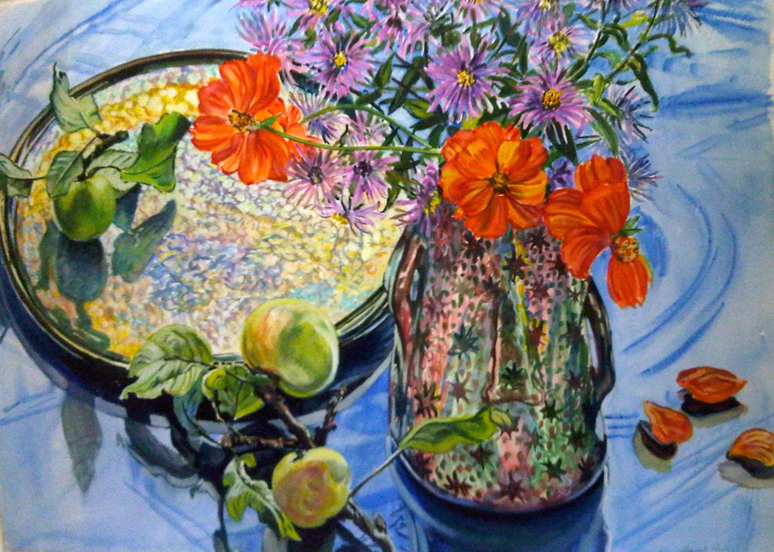 Star Vase and Asters by Janet Fish