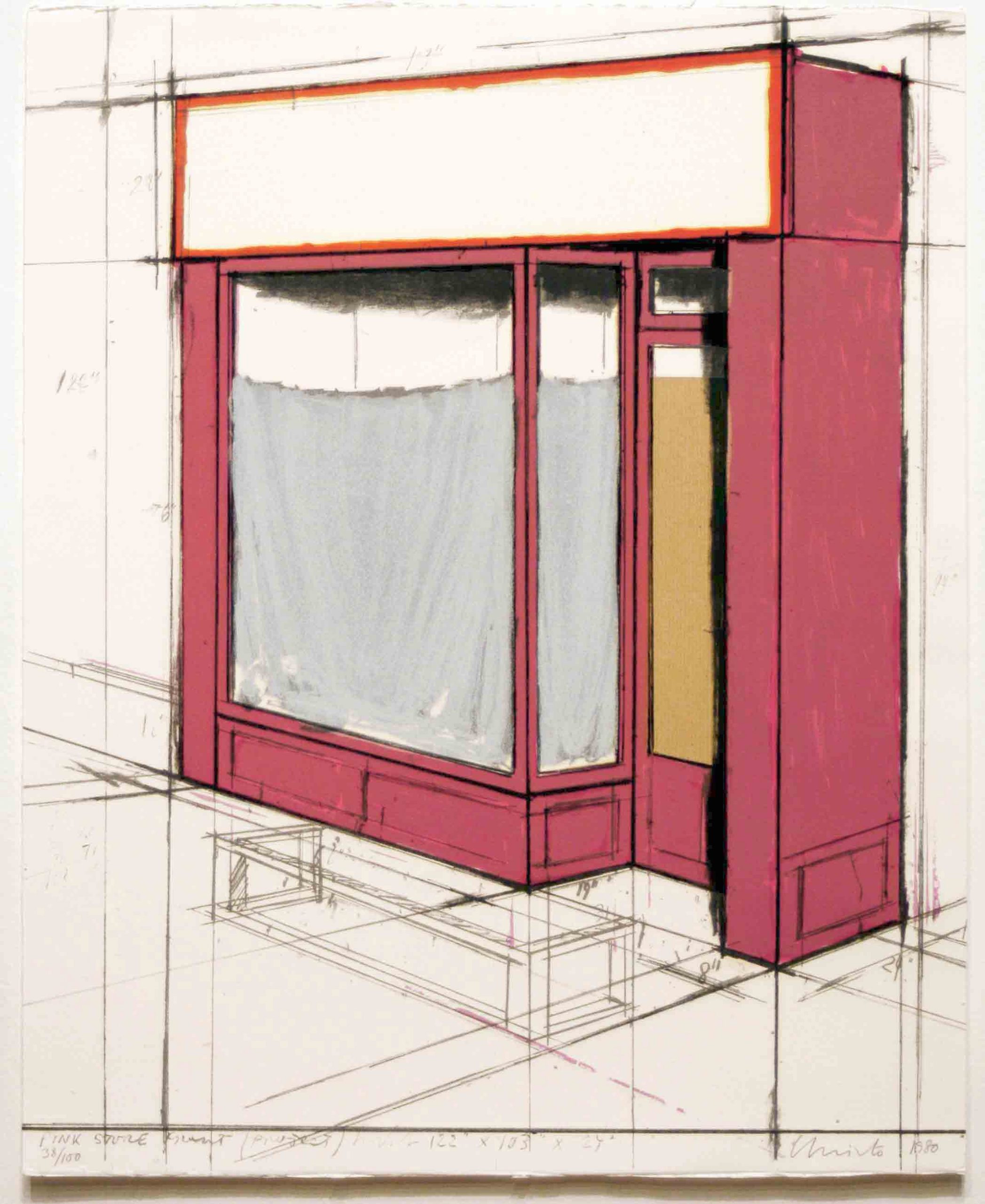 Pink Store Front, Project from Marginalia by Christo and Jeanne-Claude