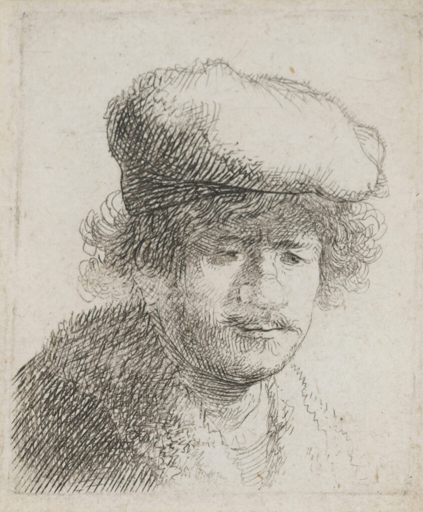 Rembrandt with Cap Pulled Forward by Harmensz van Rijn Rembrandt