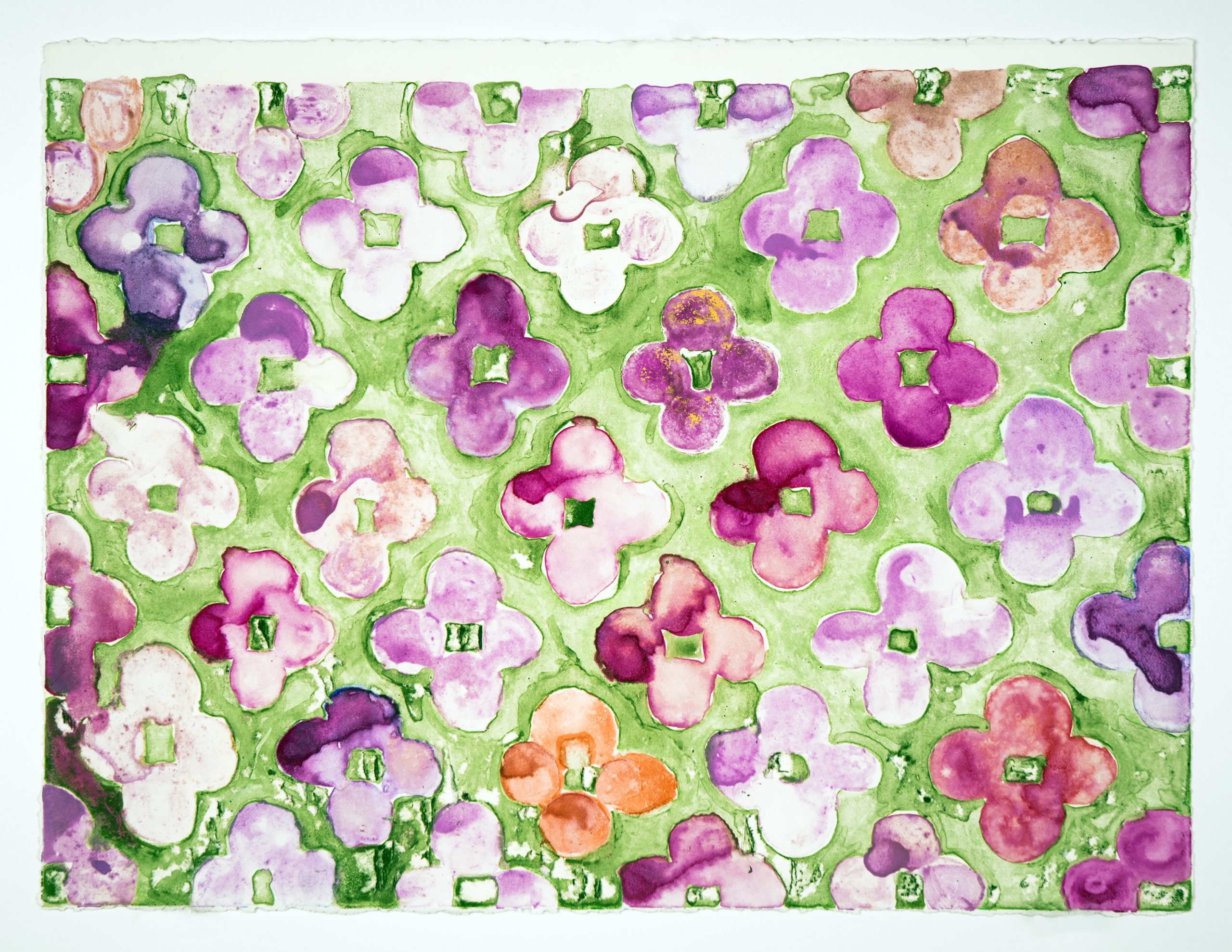 Field Painting: Violet + Chrome Green by Judy Ledgerwood