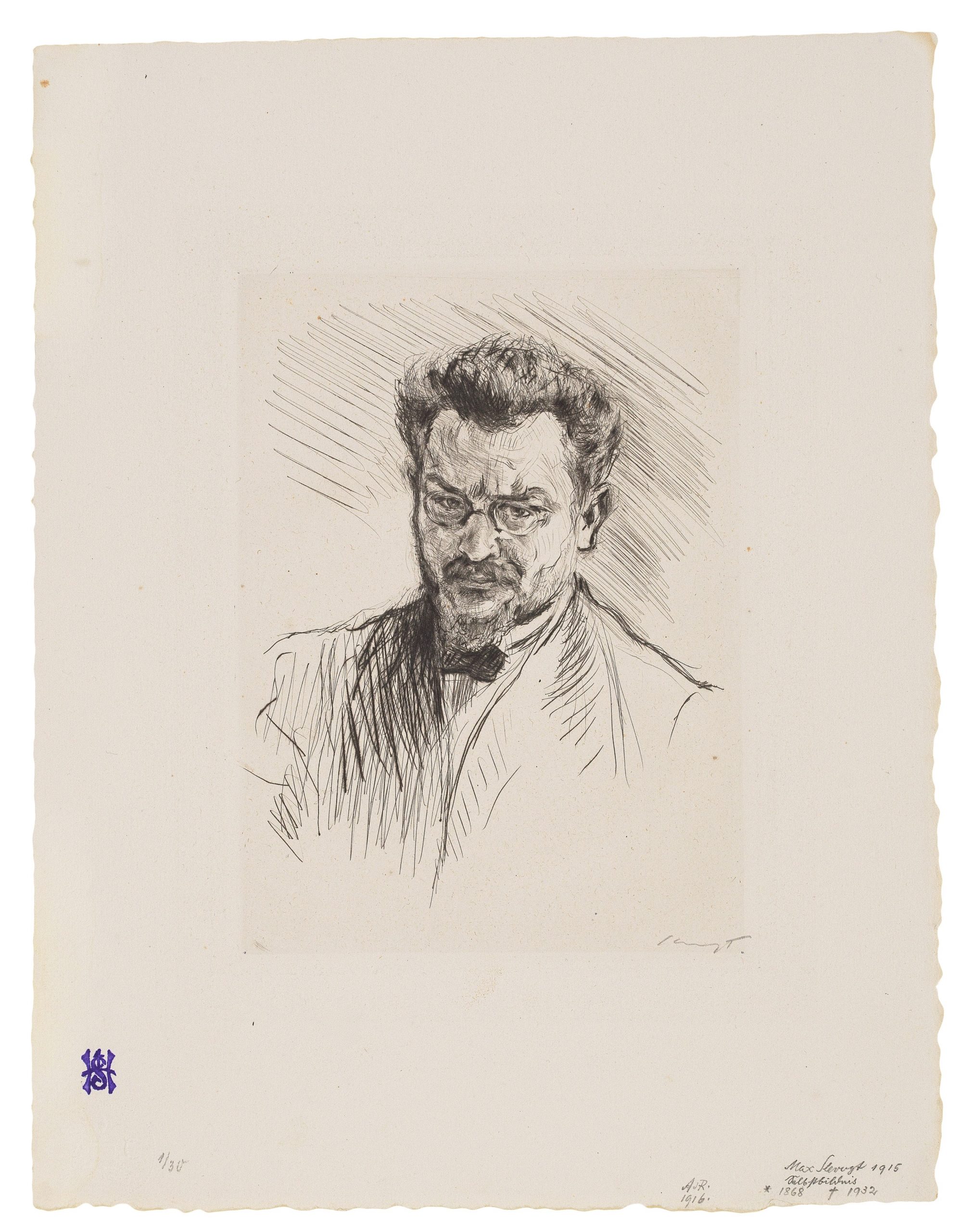 Self-Portrait (Selbstbildnis mit gerunzelten Brauen) by Max Slevogt