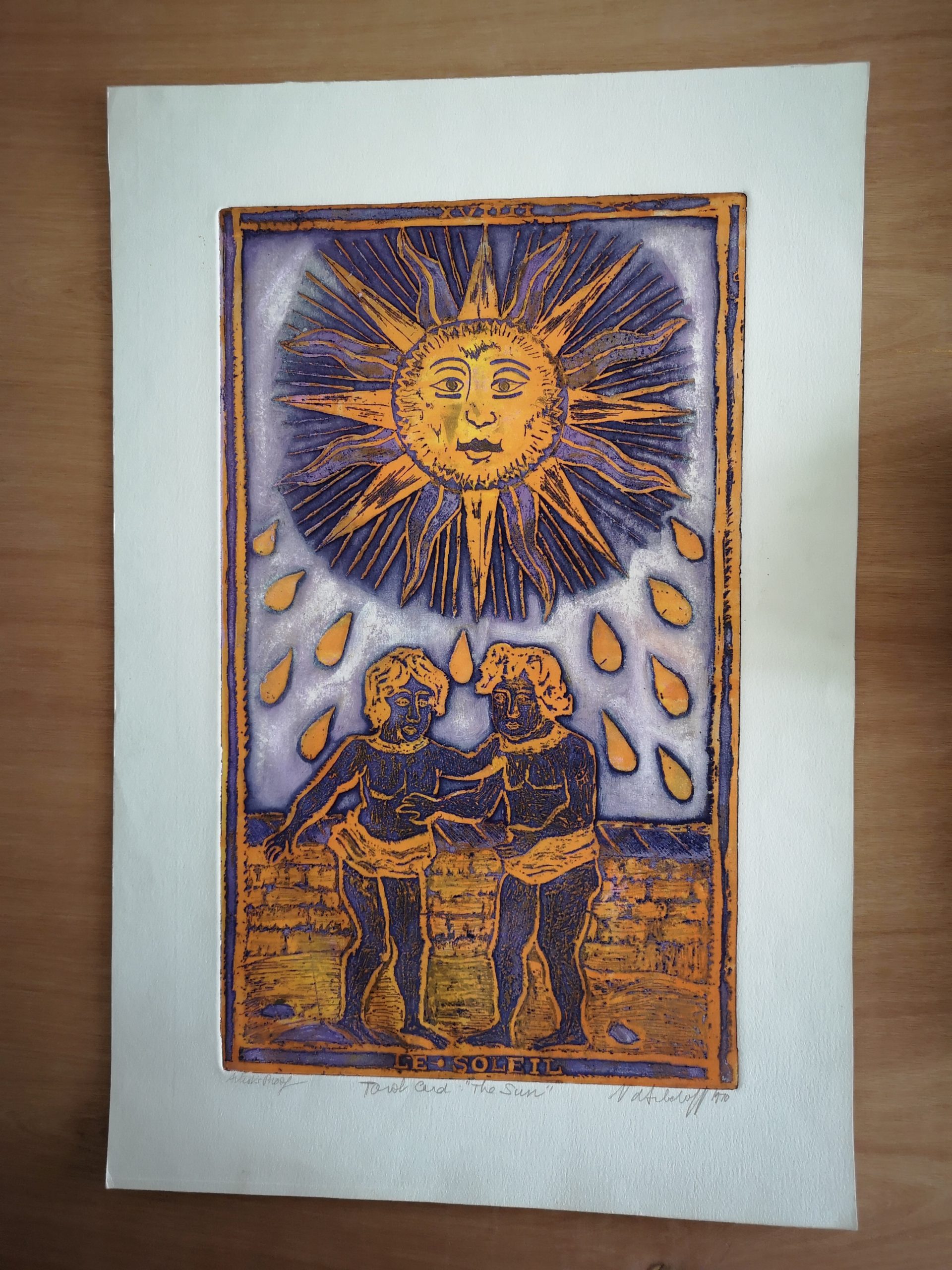 Medieval Tarot Card: The Sun by Natalie d'Arbeloff