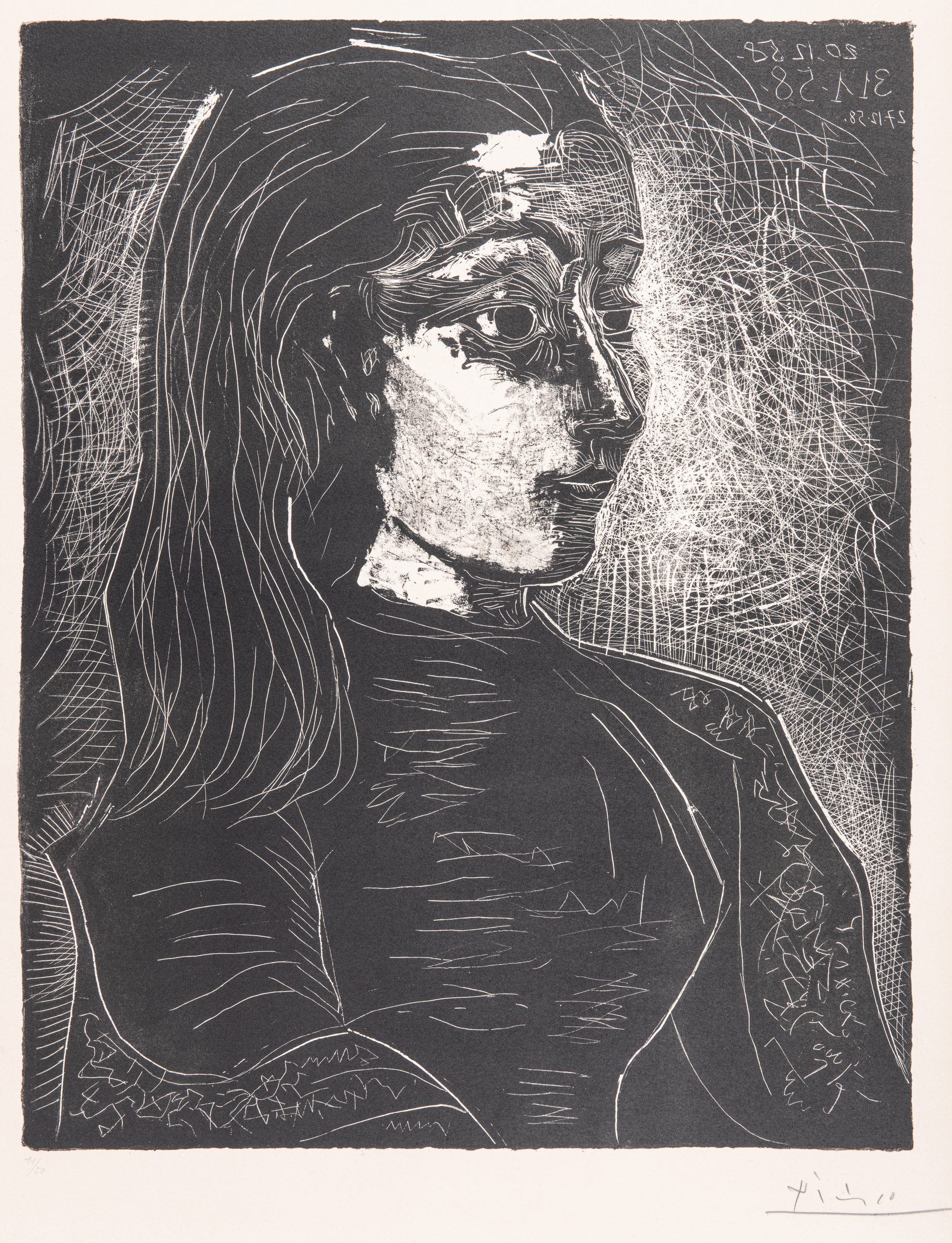 Jacqueline de Profil à droite by Pablo Picasso