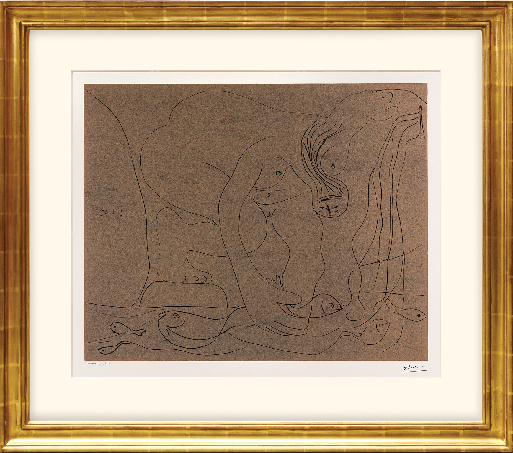 Femme nue pêchant des truites à la main. (Nude Woman Fishing for Trout by Hand.) by Pablo Picasso