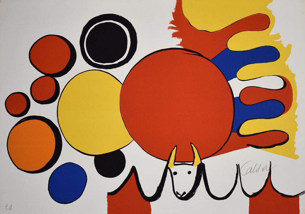 Alexander Calder Print: Bull and Circles, from: Poems to Watch