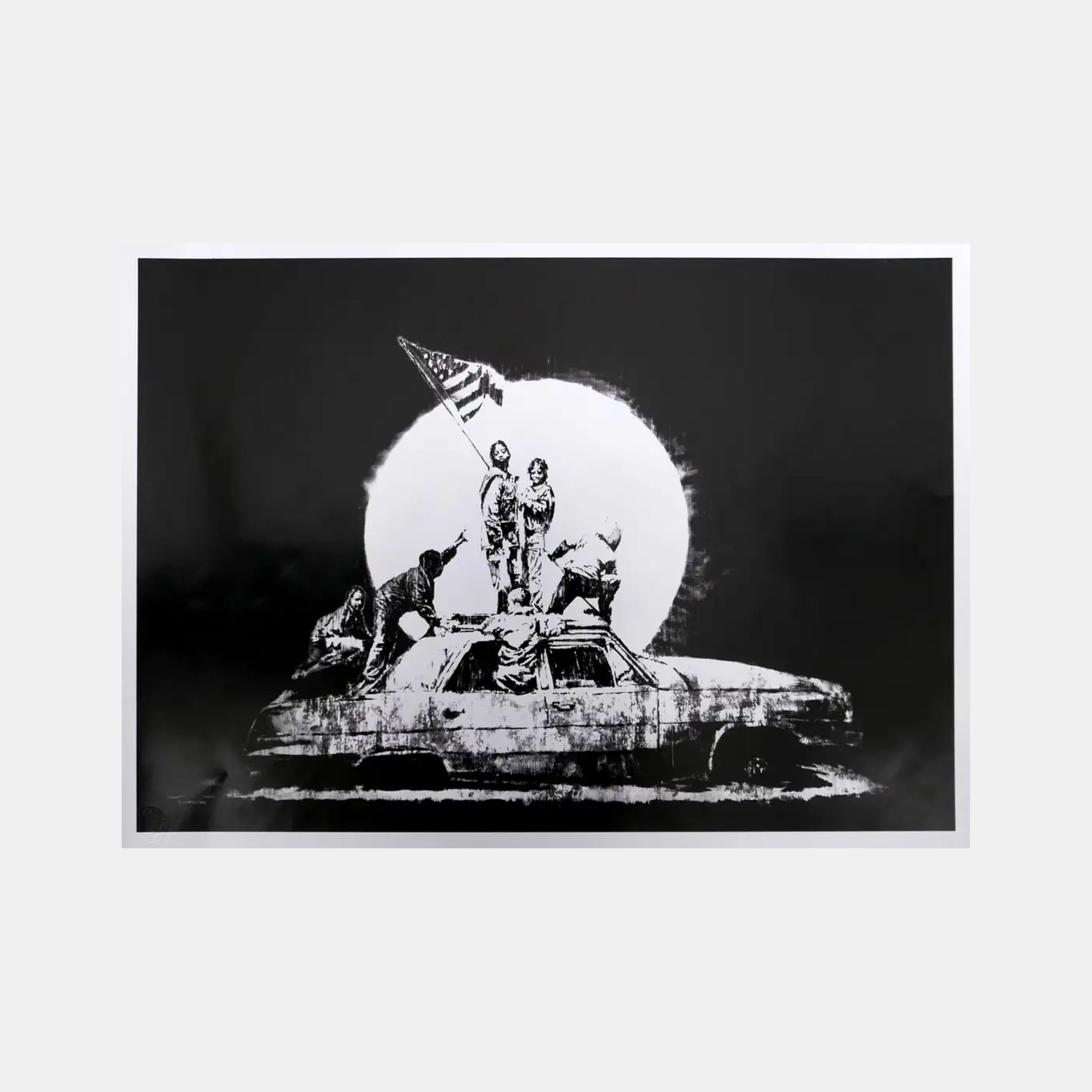 Flag (Silver) (Unsigned) by Banksy