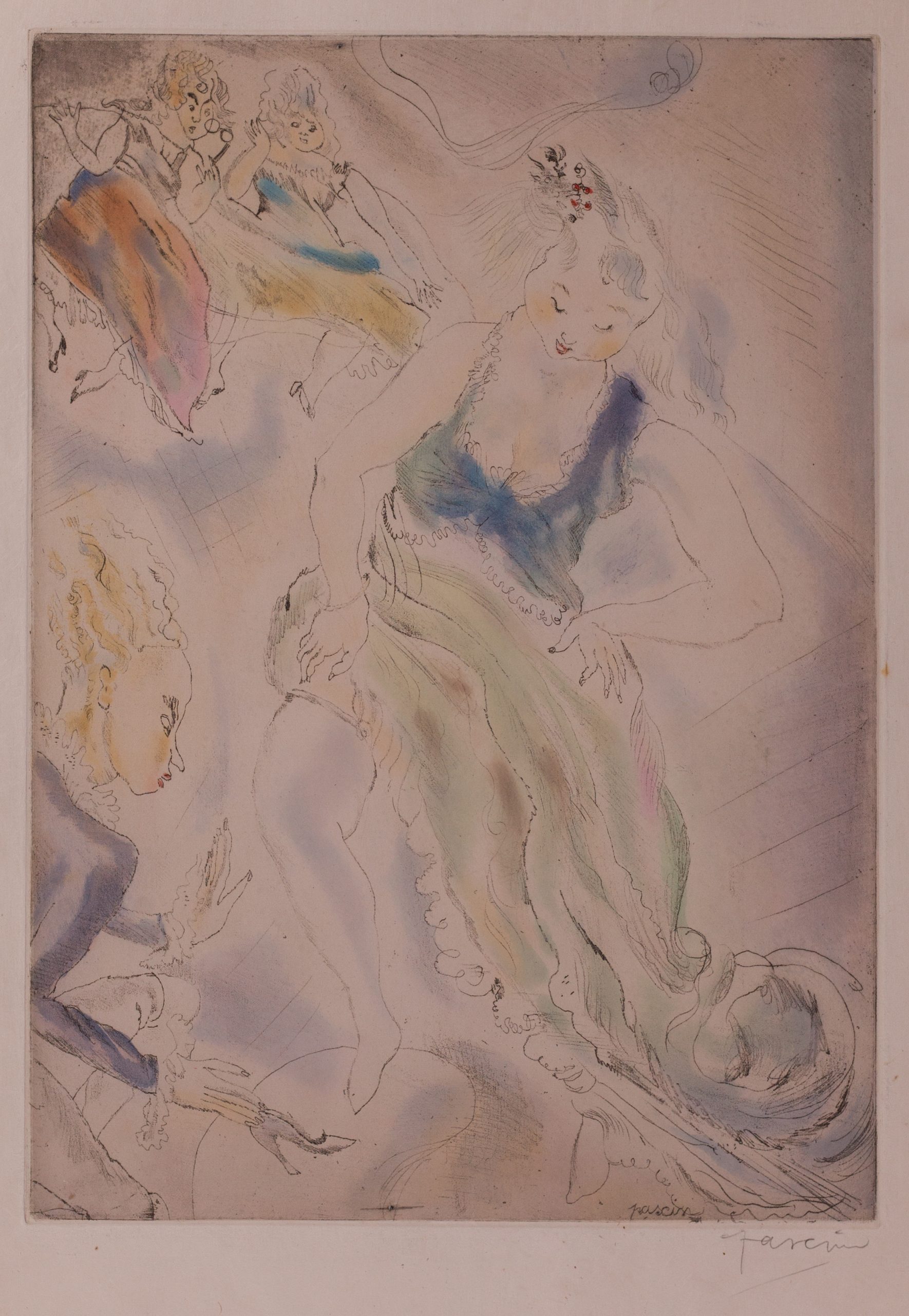 Cendrillon (Cinderella, trying on the slipper) by Jules Pascin