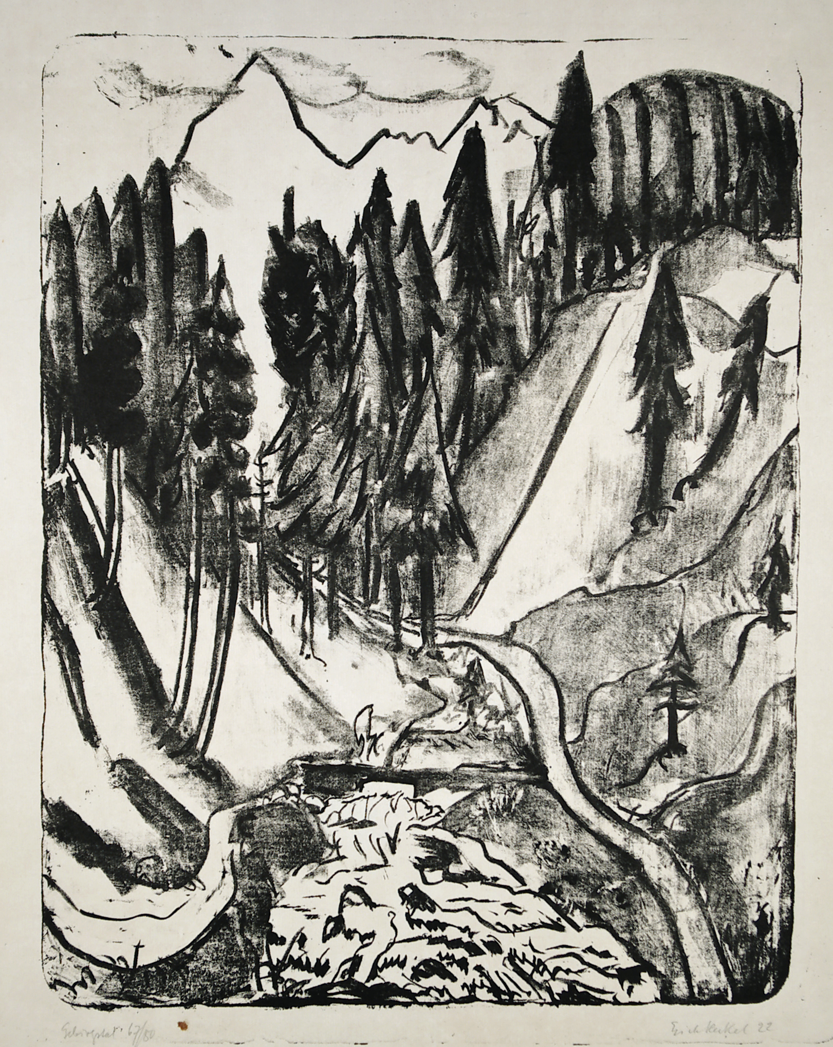 Gebirgstal (Mountain Valley) by Erich Heckel