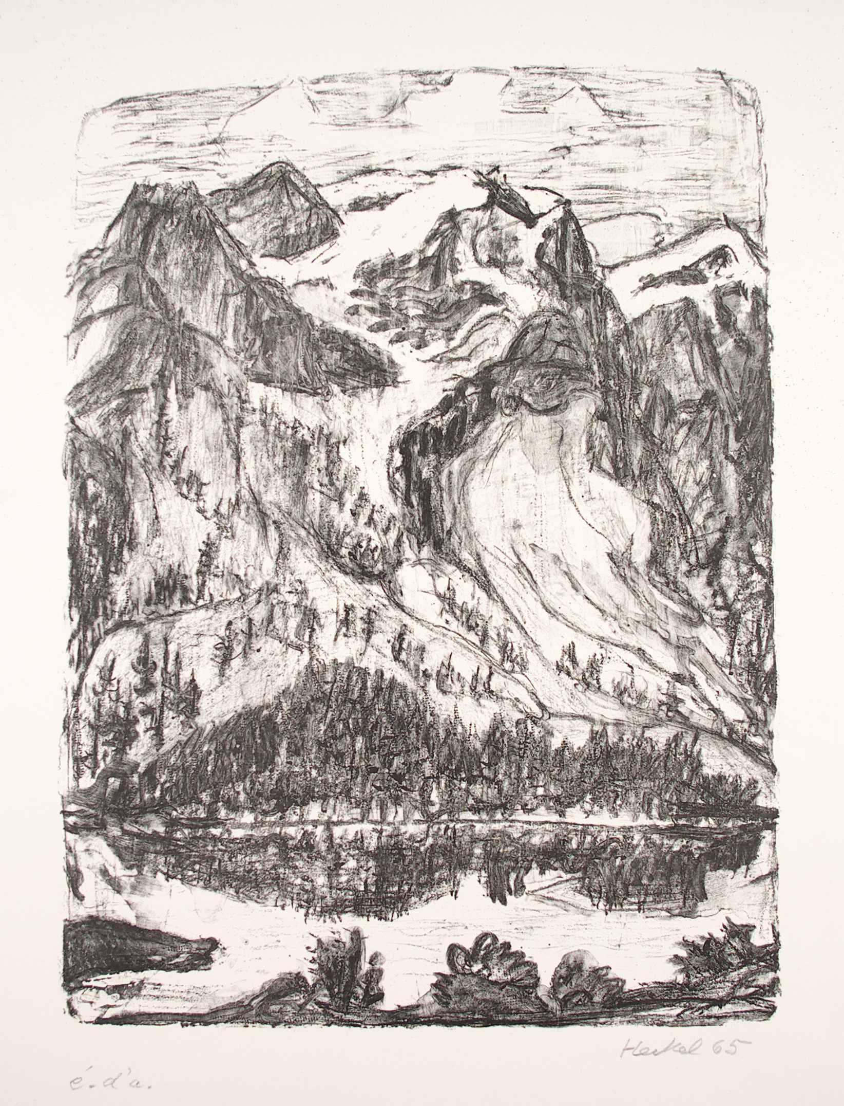 Berghang am See (Mountainside by a Lake) by Erich Heckel