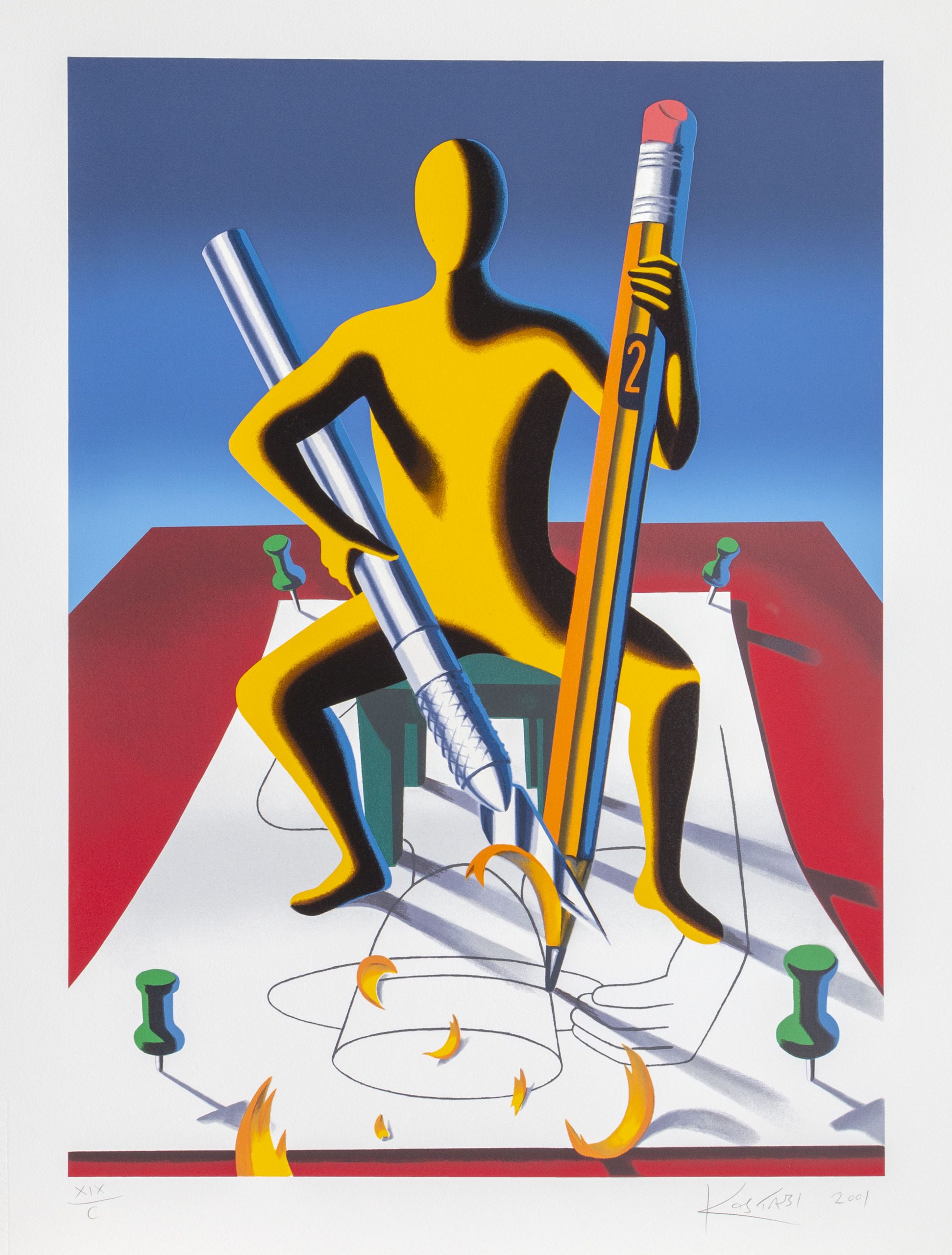 Careful With That Ax Eugene by Mark Kostabi