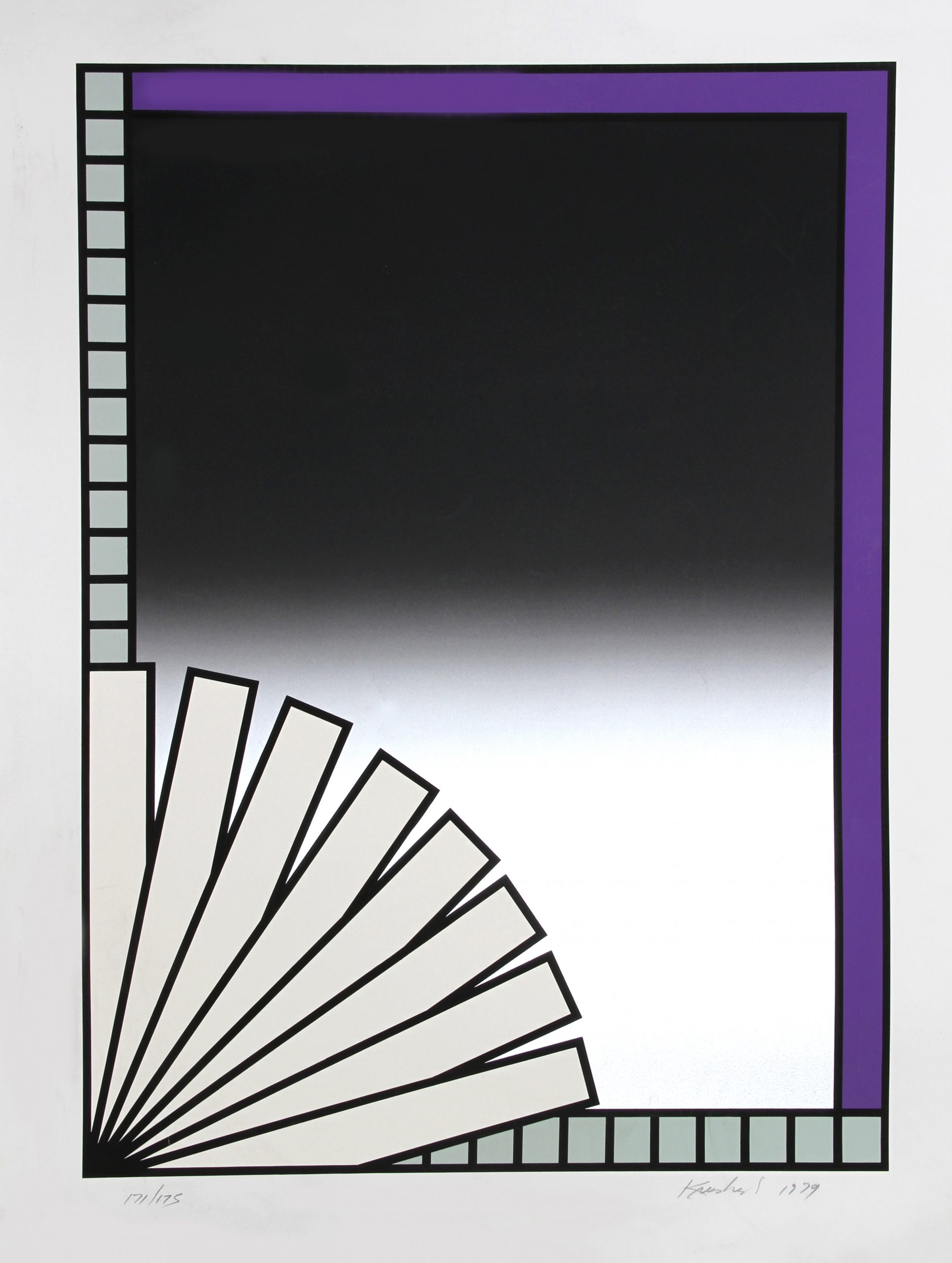 Untitled (Silver Fan) by Nicholas Krushenick