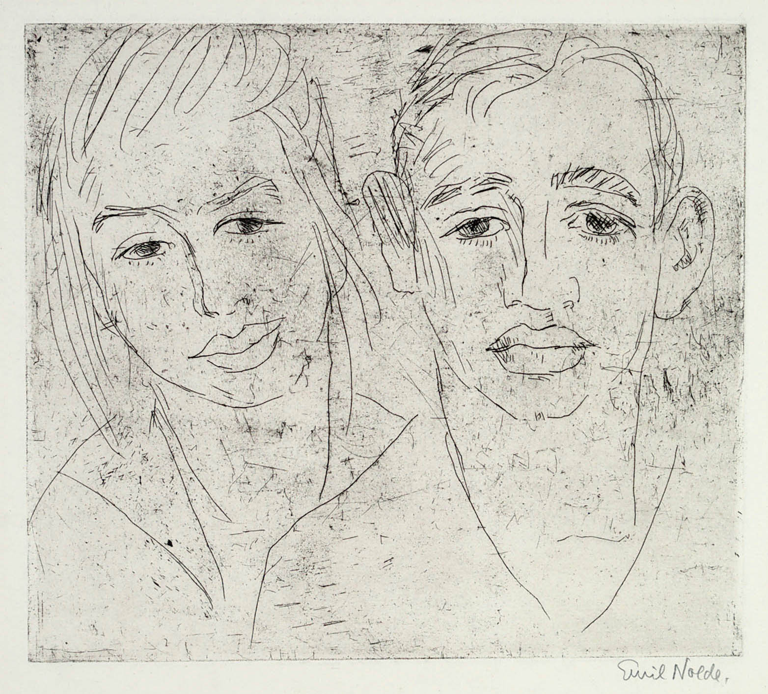 Geschwister (Jorgen og Grete) (Siblings (Jorgen og Grete)) by Emil Nolde