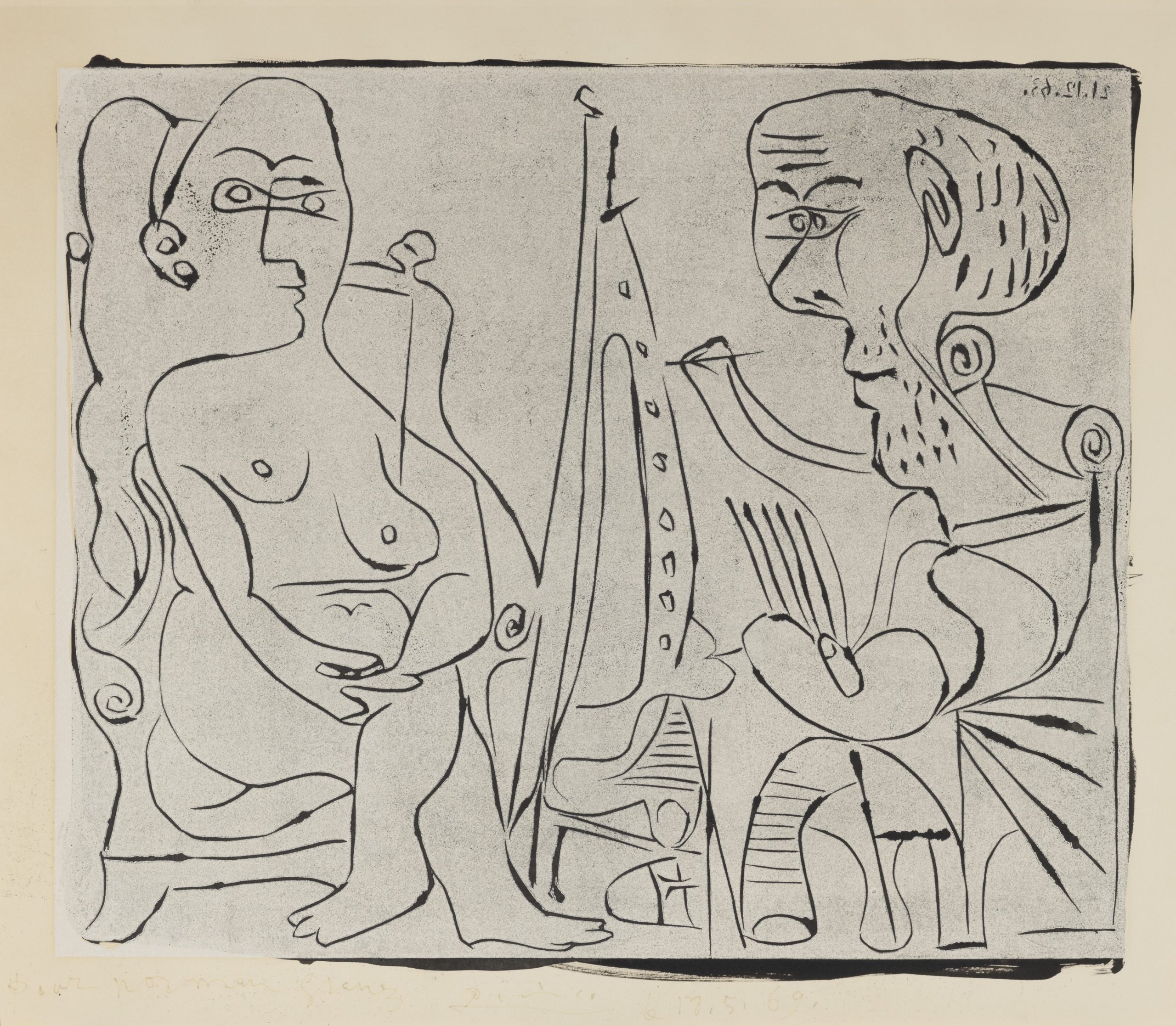 Peintre et modèle au fauteuil by Pablo Picasso