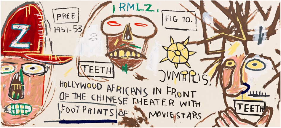 Hollywood Africans in front of the Chinese Theater with Footprints of Movie Stars by Jean-Michel Basquiat