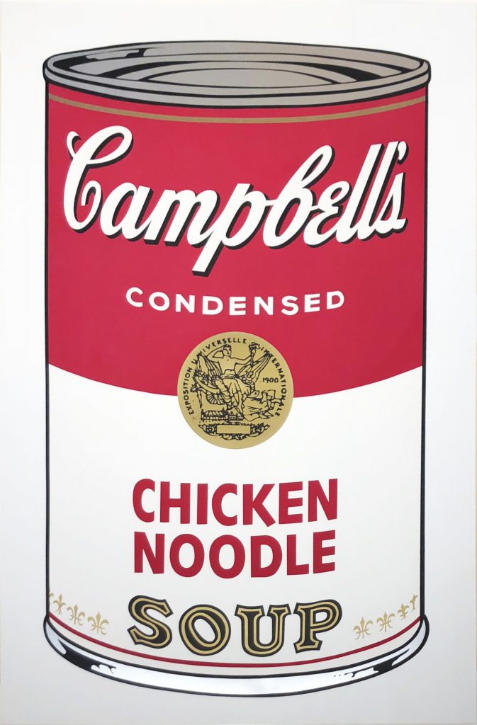 Pop art prints: Campbell’s Soup I: Chicken Noodle by Andy Warhol