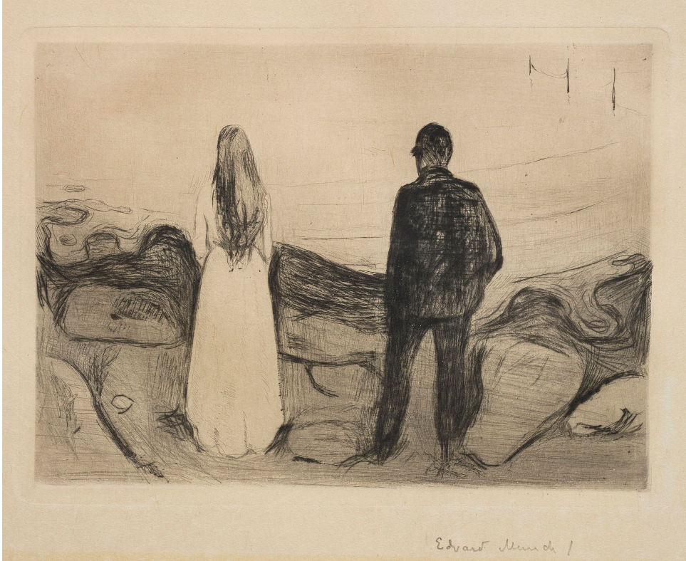 To mennesker. De ensomme (Two human beings; The lonely ones) by Edvard Munch