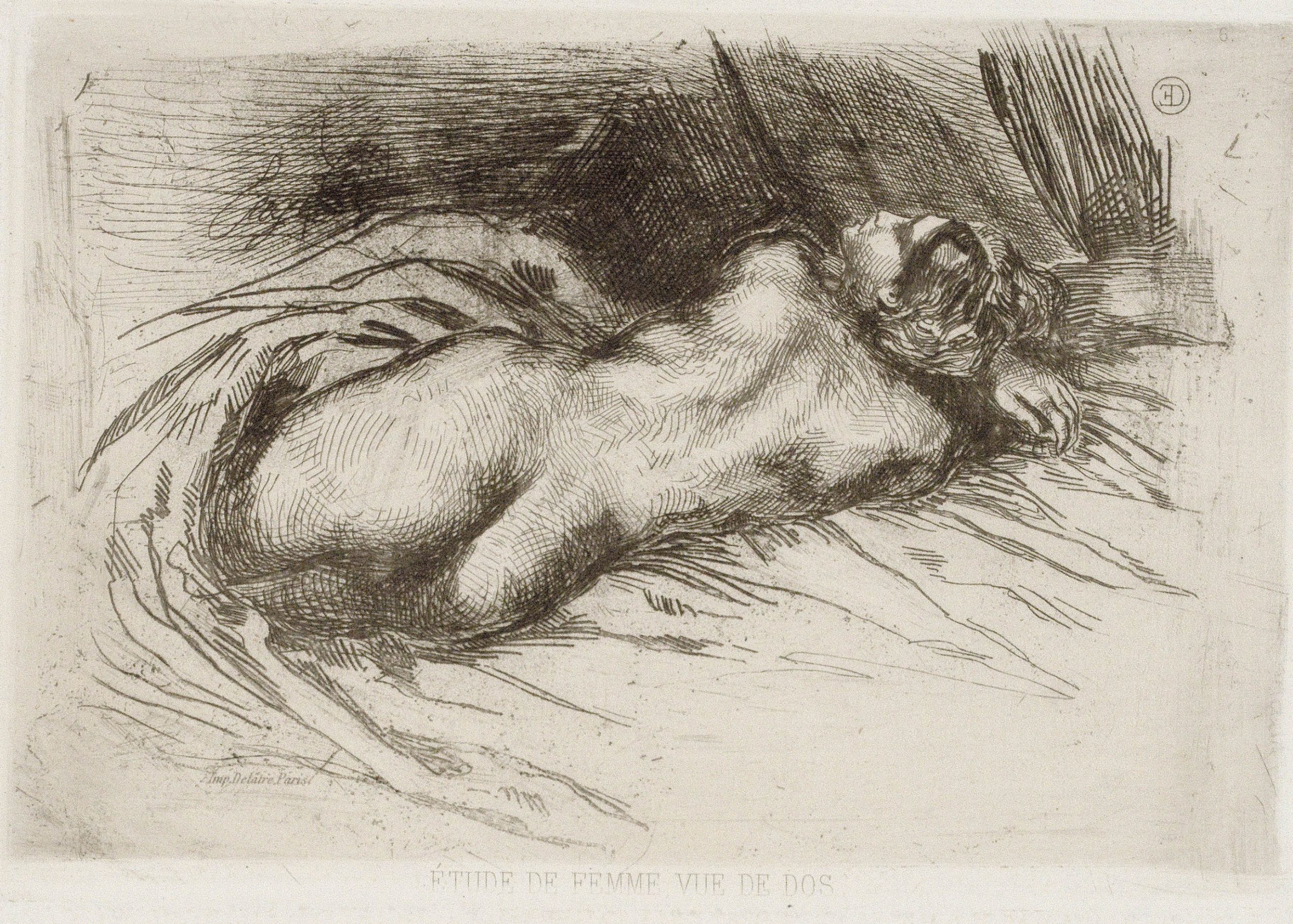 Étude de femme vue de dos (Study of a Woman Seen From the Back) by Eugène Delacroix