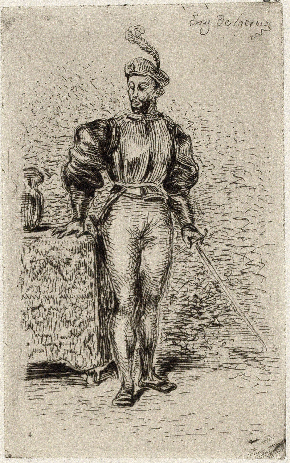 Un Homme d’armes (A Man with Weapons) by Eugène Delacroix