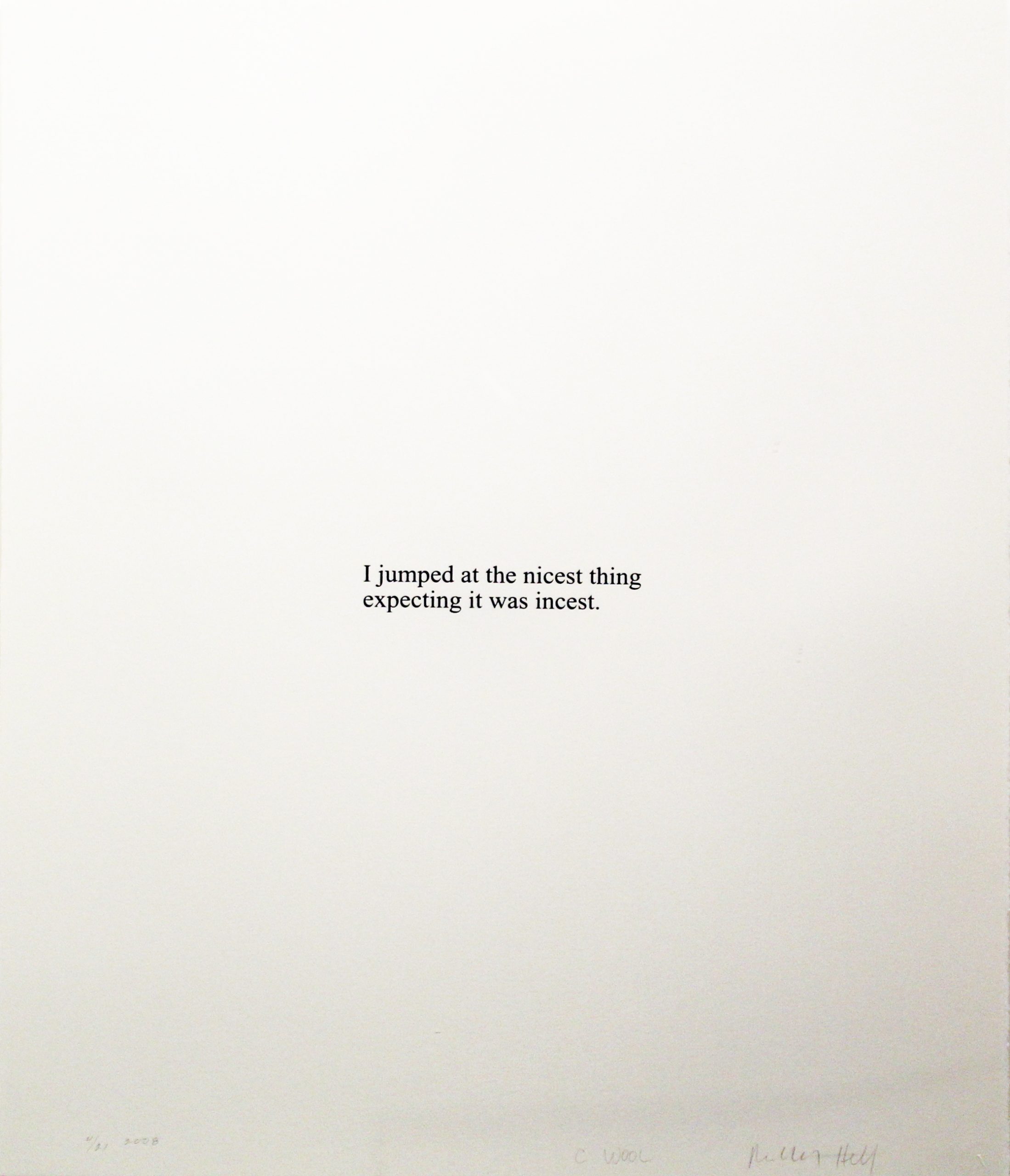 I Jumped At  (from the Psychopts portfolio) by Christopher Wool & Richard Hell