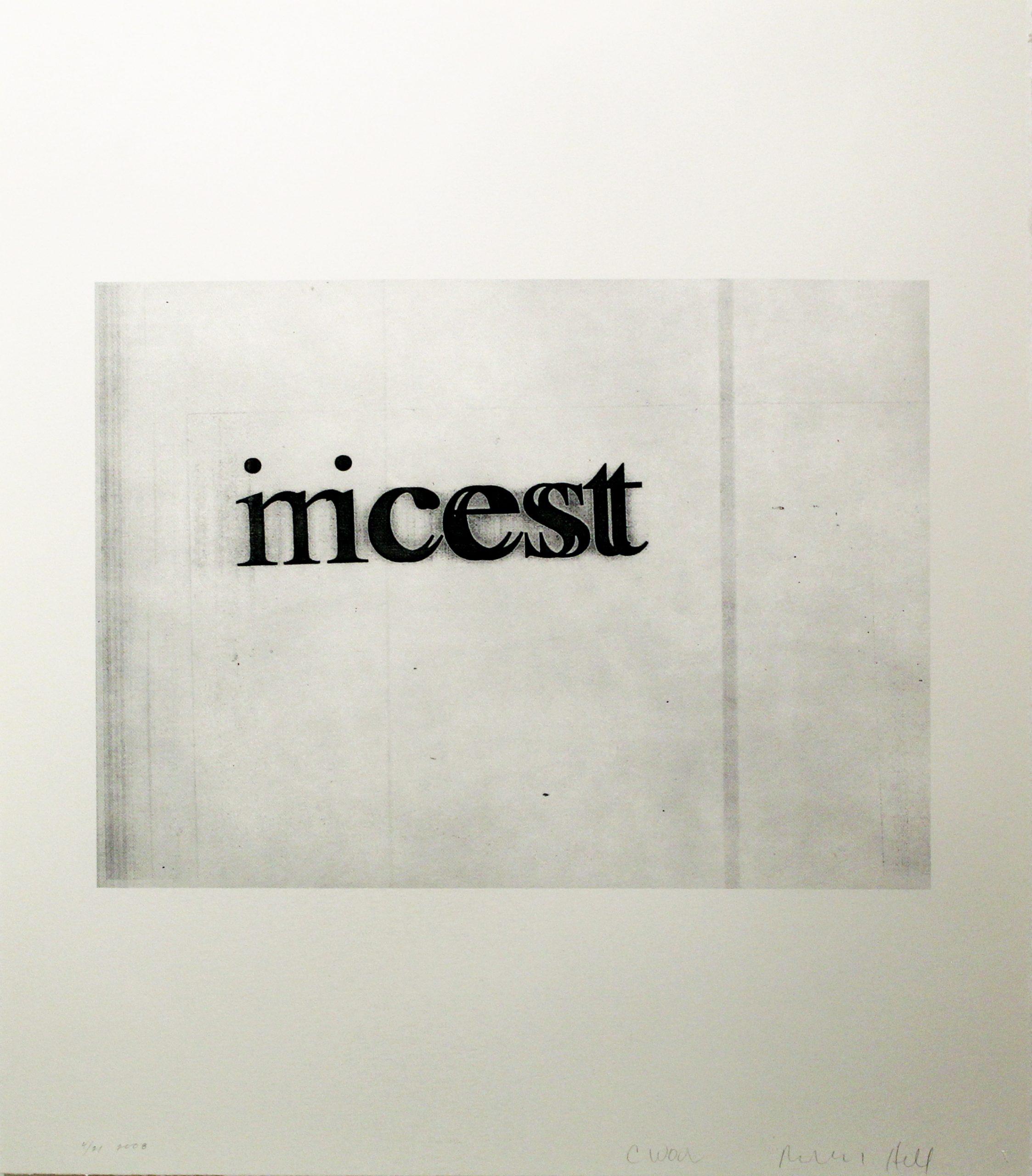 Nicest Incest  (from the Psychopts portfolio) by Christopher Wool & Richard Hell