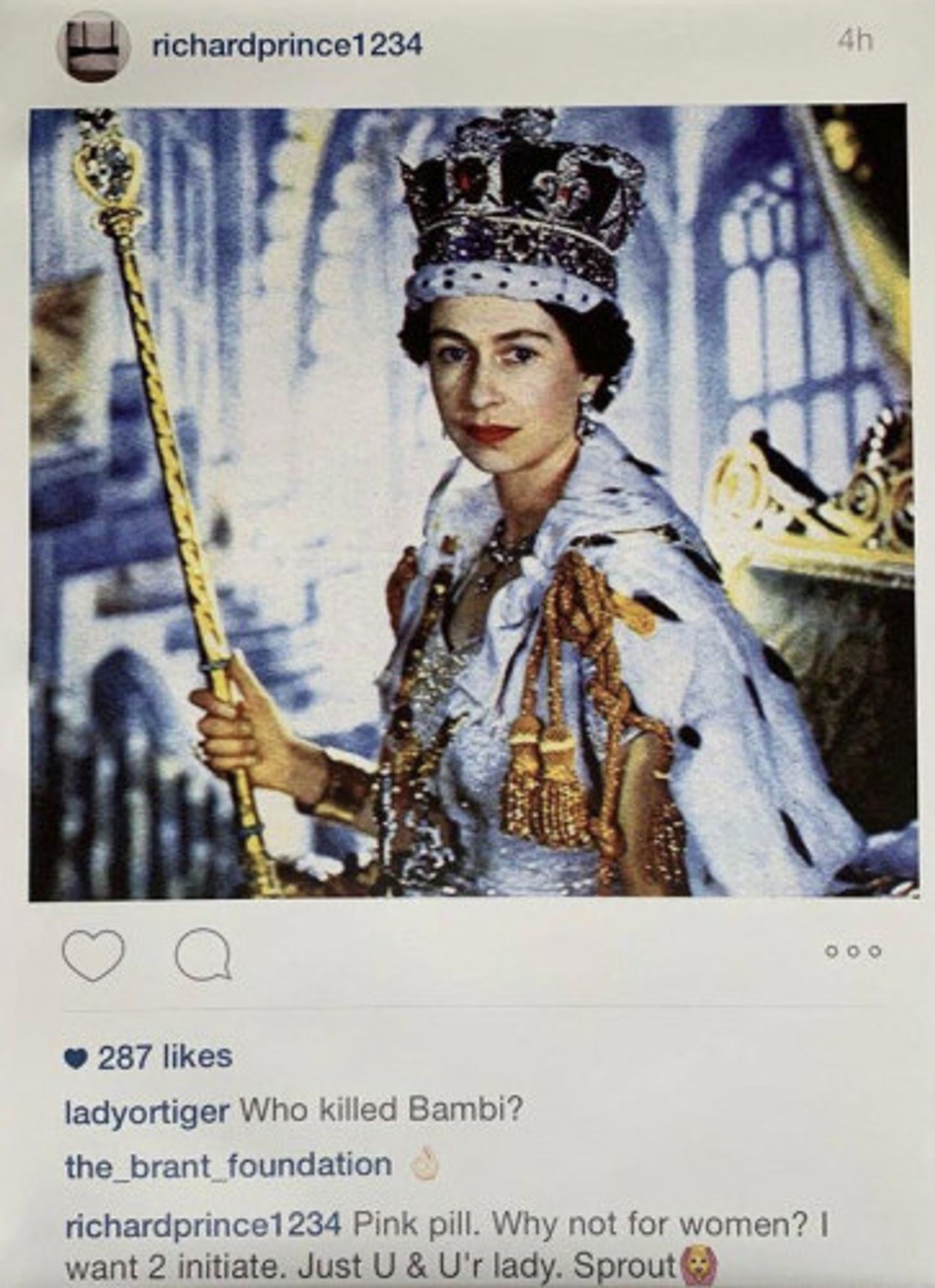 Instagram New Portraits – Queen Elizabeth II by Richard Prince