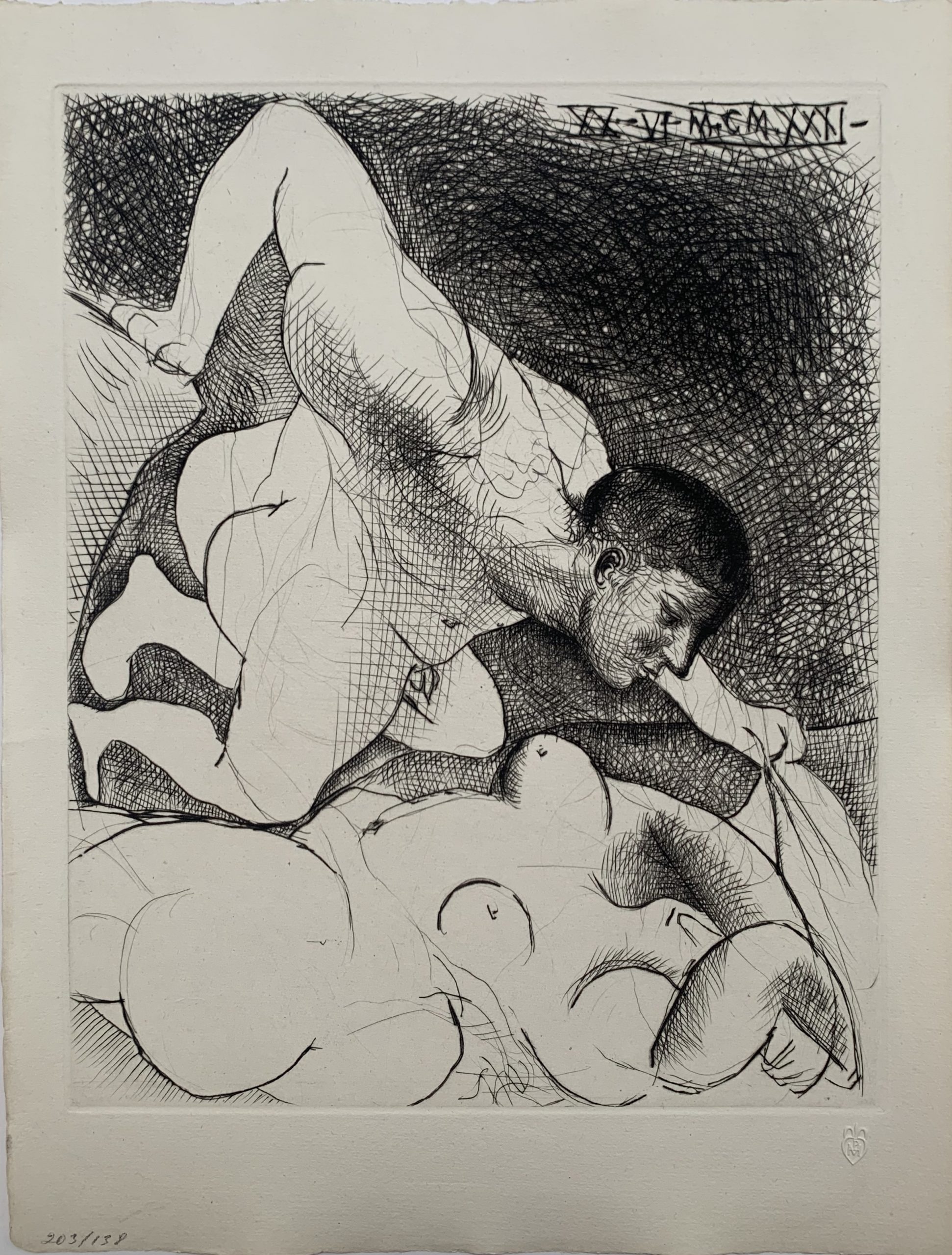 Homme dévoilant une femme by Pablo Picasso