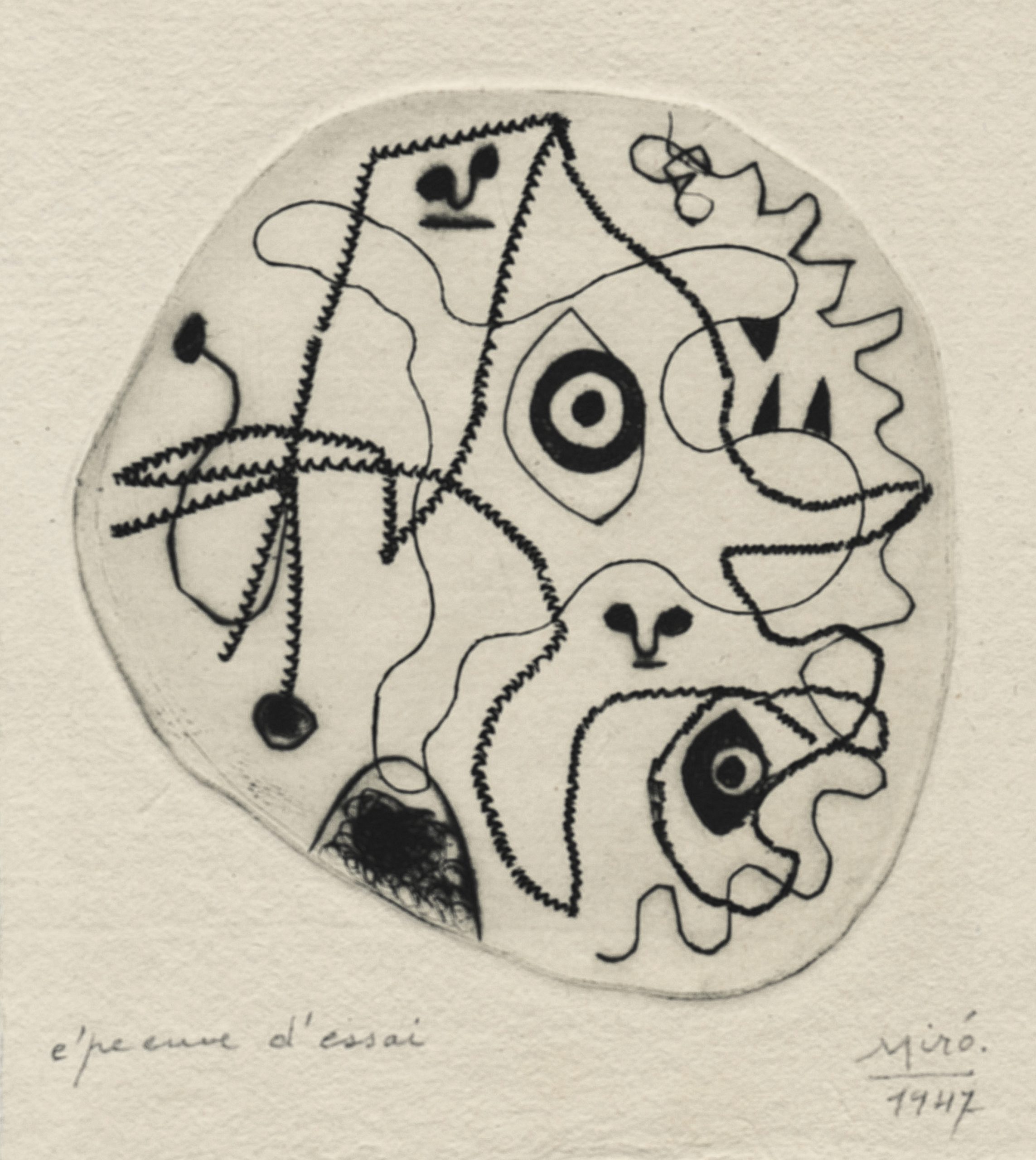 L’Antitete III, plate 3 of “Le Desesperanto” by Joan Miró