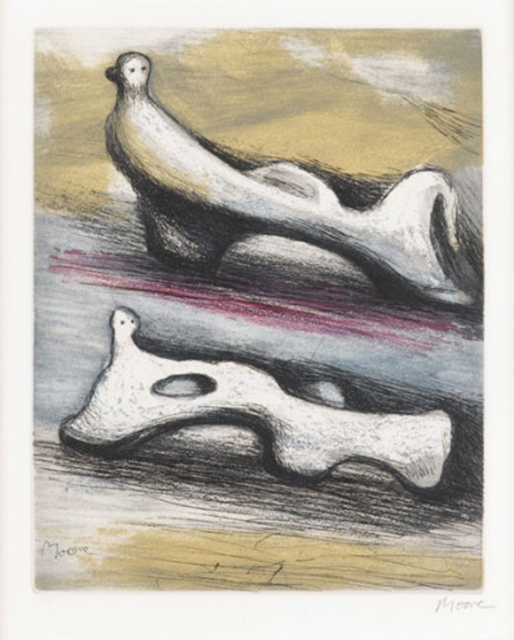 Two Reclining Figures by Henry Moore