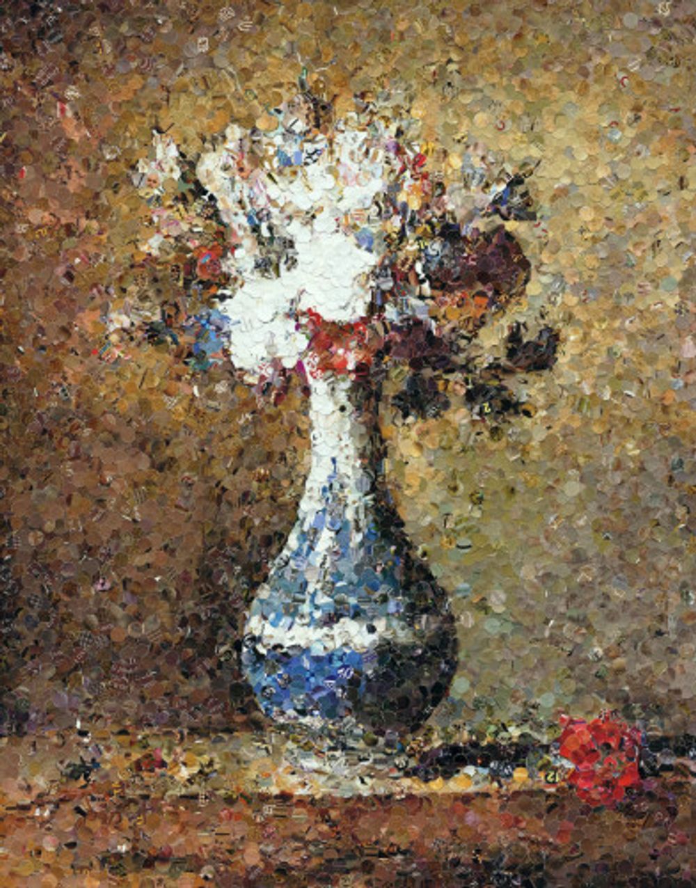 Flowers in Blue and White Vase, after Chardin? by Vik Muniz