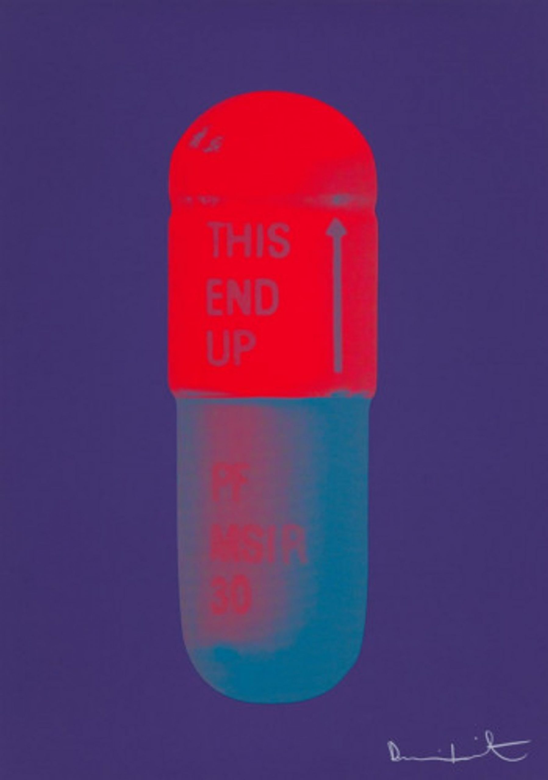 The Cure (violet/electric red/powder blue) by Damien Hirst