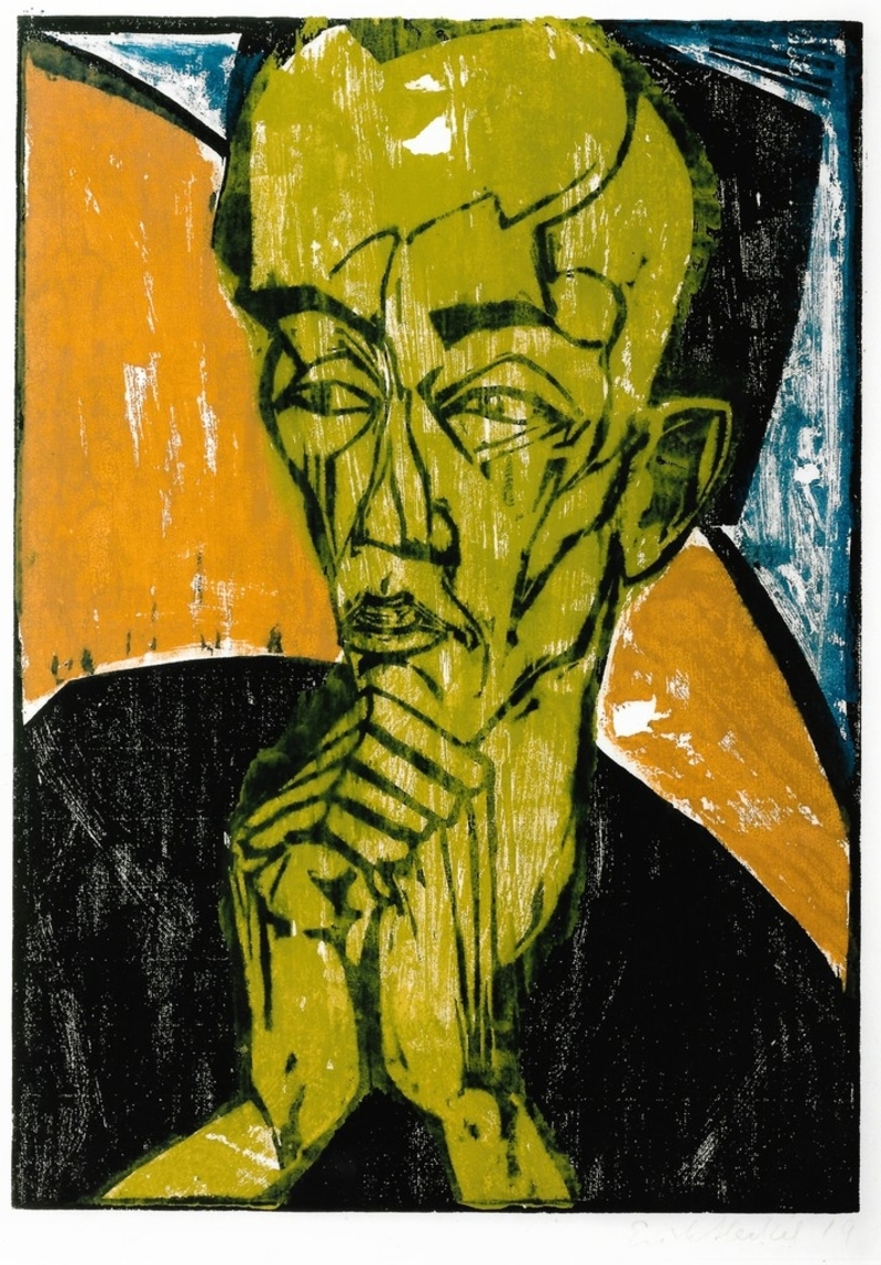 Männerbildnis / Self-Portrait by Erich Heckel