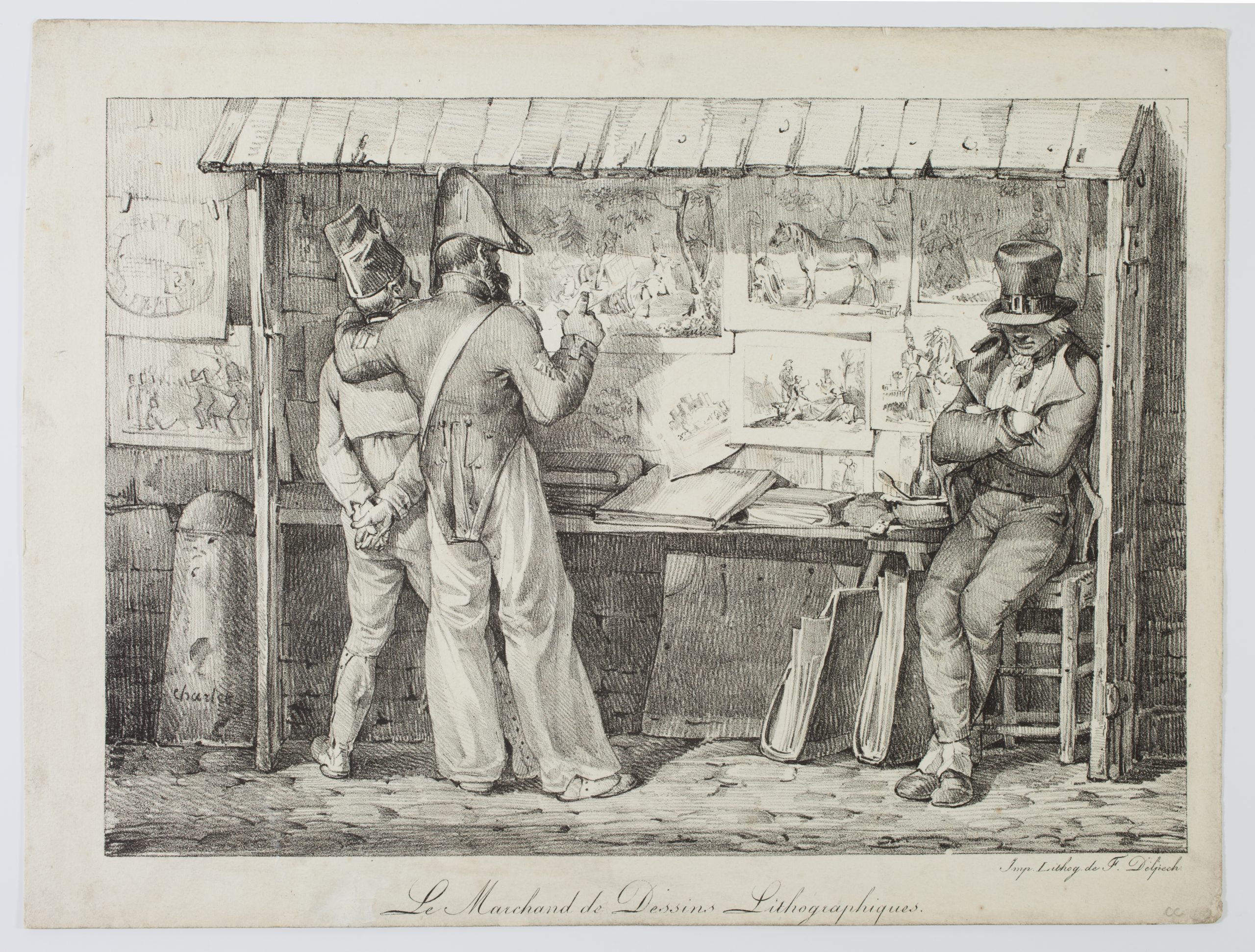 The Seller of Lithographic drawings by Nicolas-Toussaint Charlet