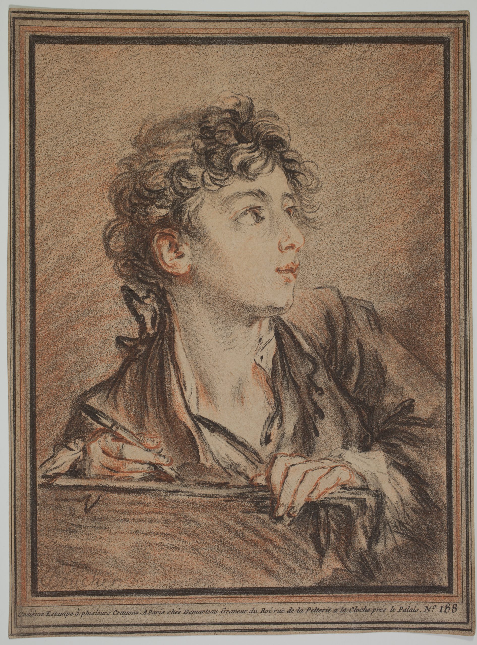 Jeune dessinateur [The Young Draughtsman], after François BOUCHER by Gilles Demarteau