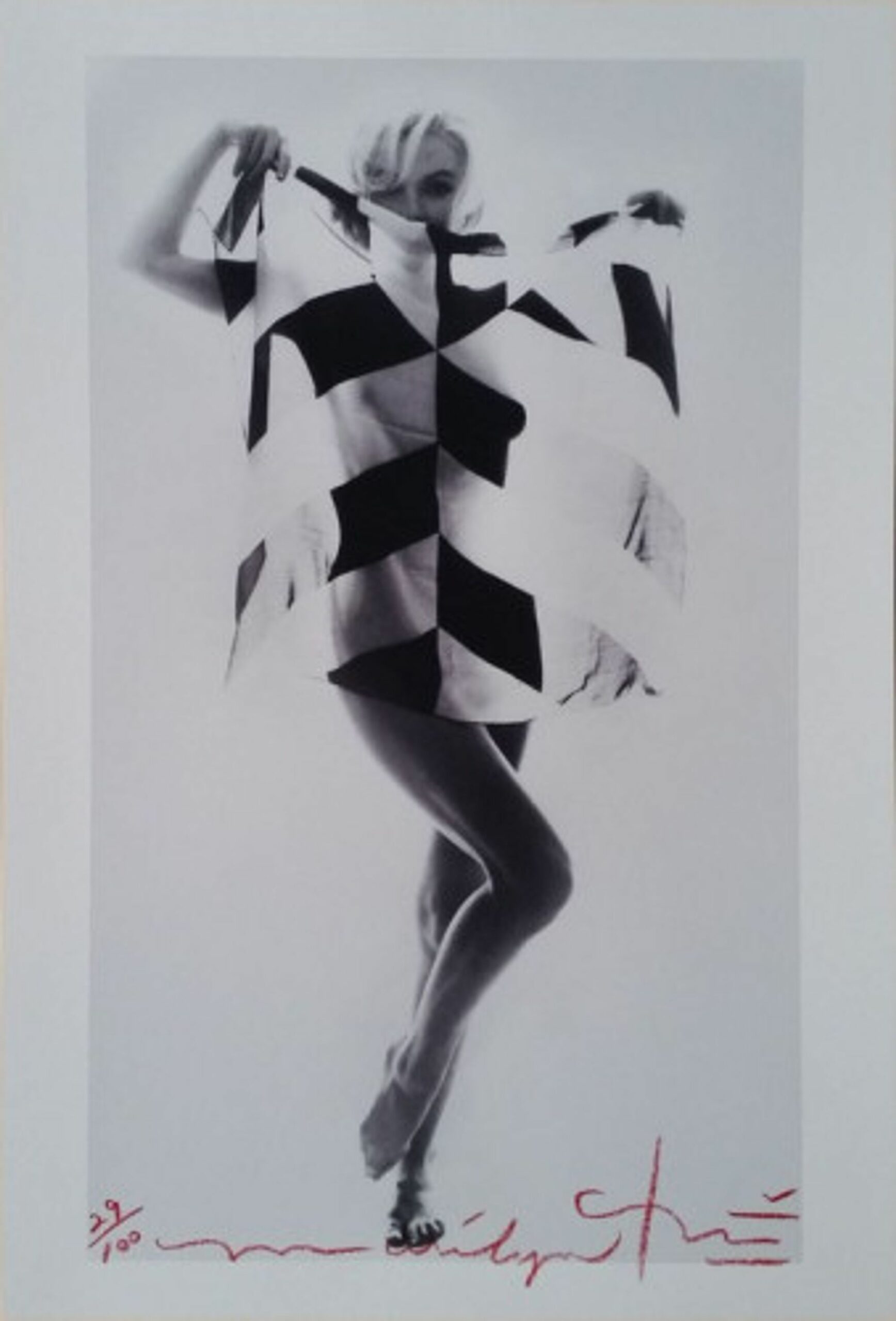 Marilyn in black white scarf by Bert Stern