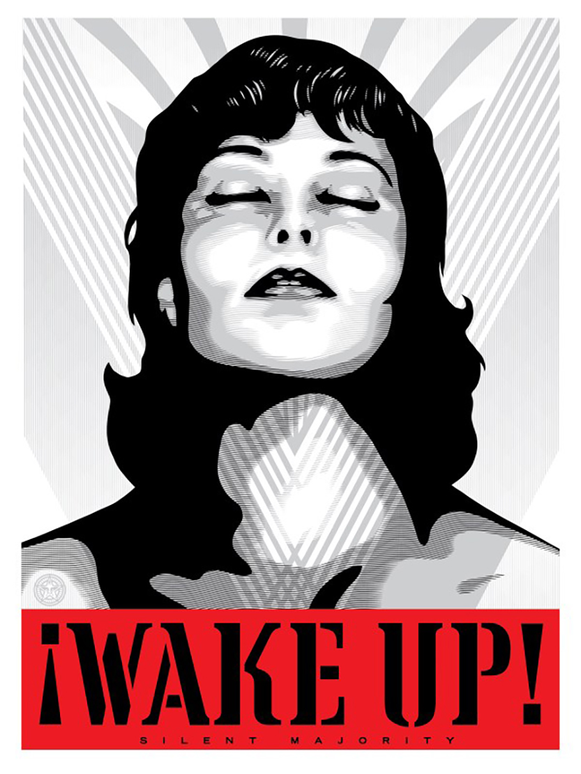 Wake Up (White) by Shepard Fairey