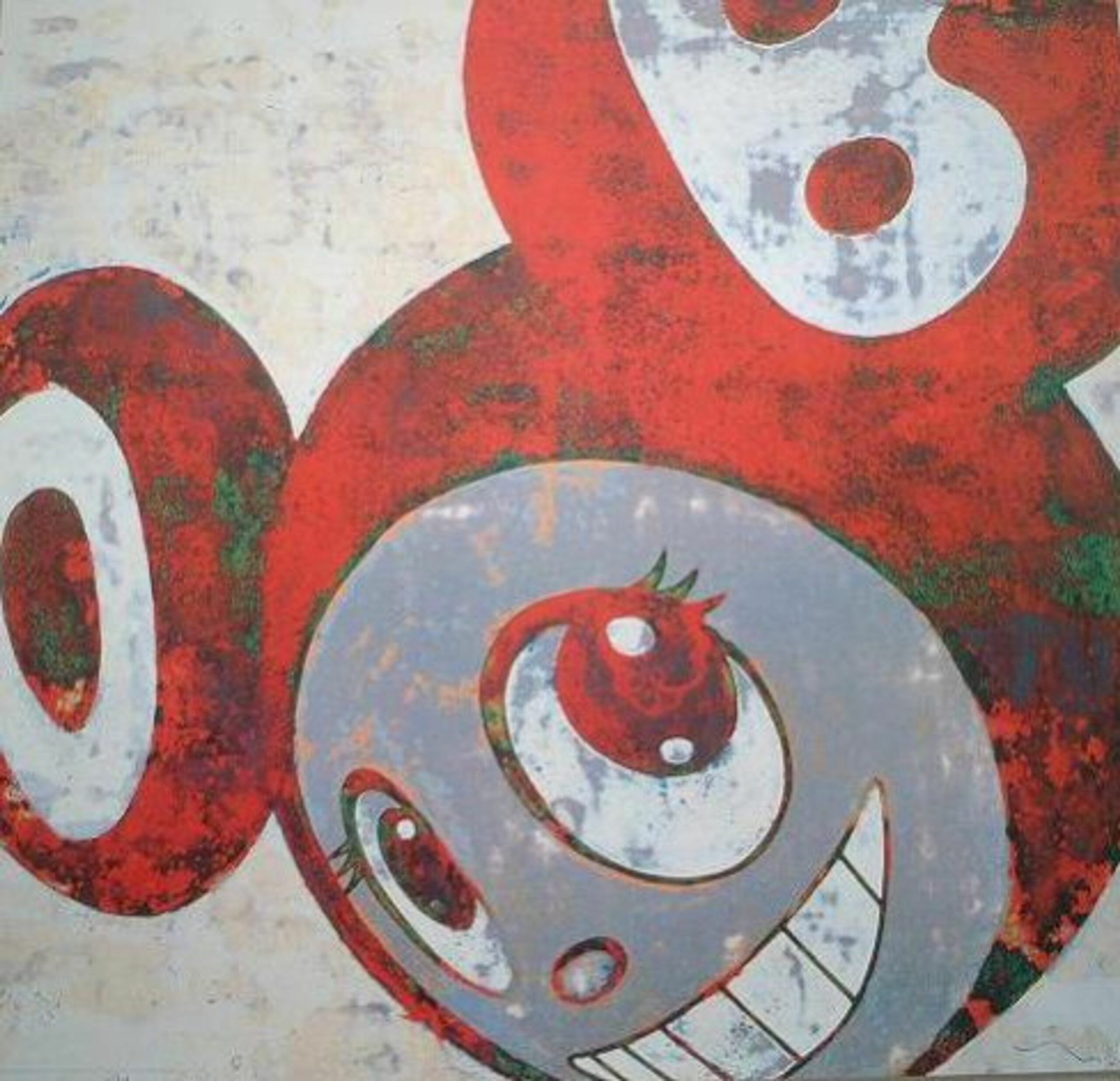 Red and green dob, and then and then… by Takashi Murakami