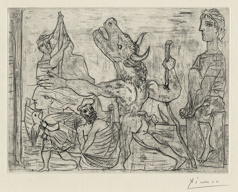 10 Famous Early Modern Artists: Minotaure aveugle guide par use Fillette, III by Pablo Picasso