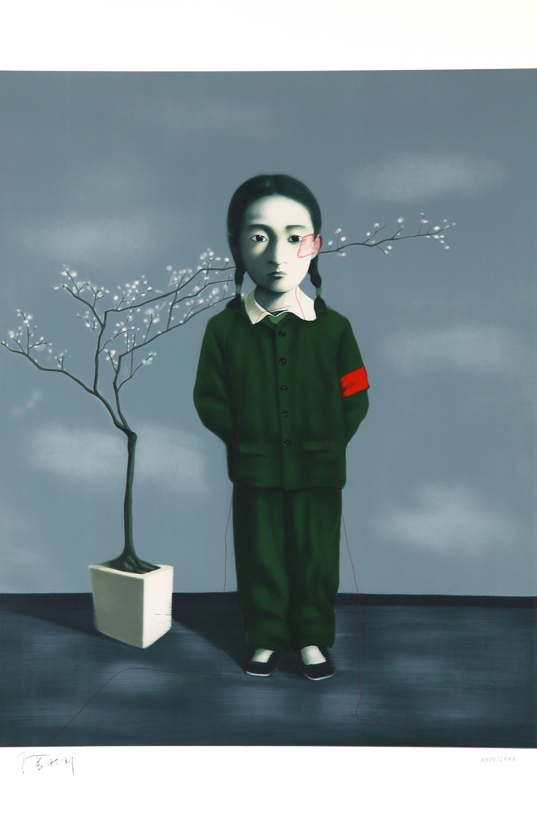 Girl and Tree – Planche No. 13 by Zhang Xiaogang