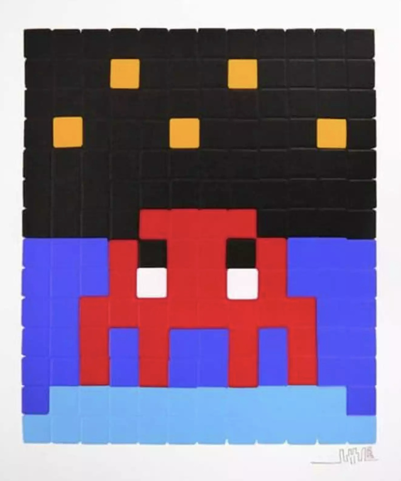 Space One (Red) by Invader