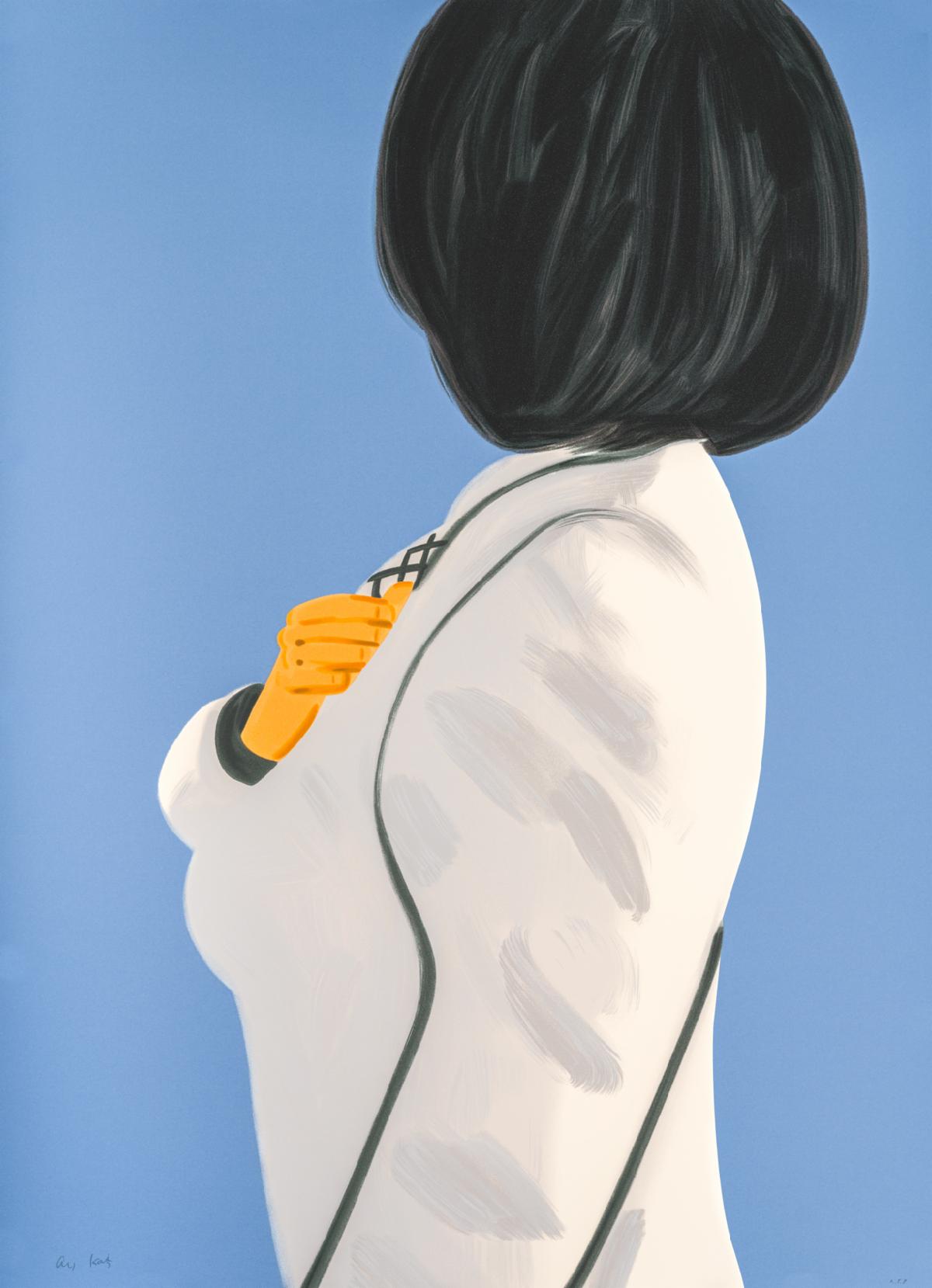 Vivien in White Coat by Alex Katz