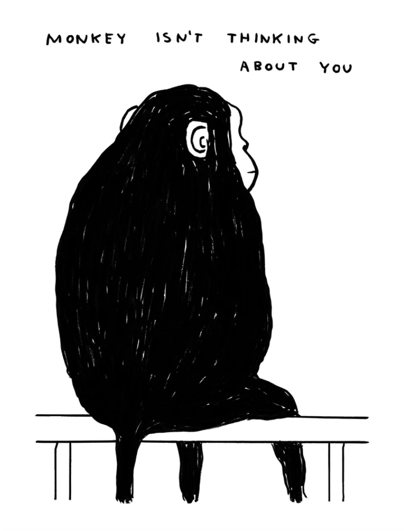 Monkey isn’t thinking about you by David Shrigley