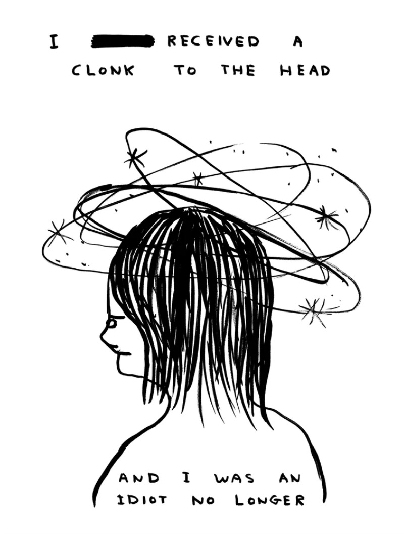 I received a clonk to the head by David Shrigley