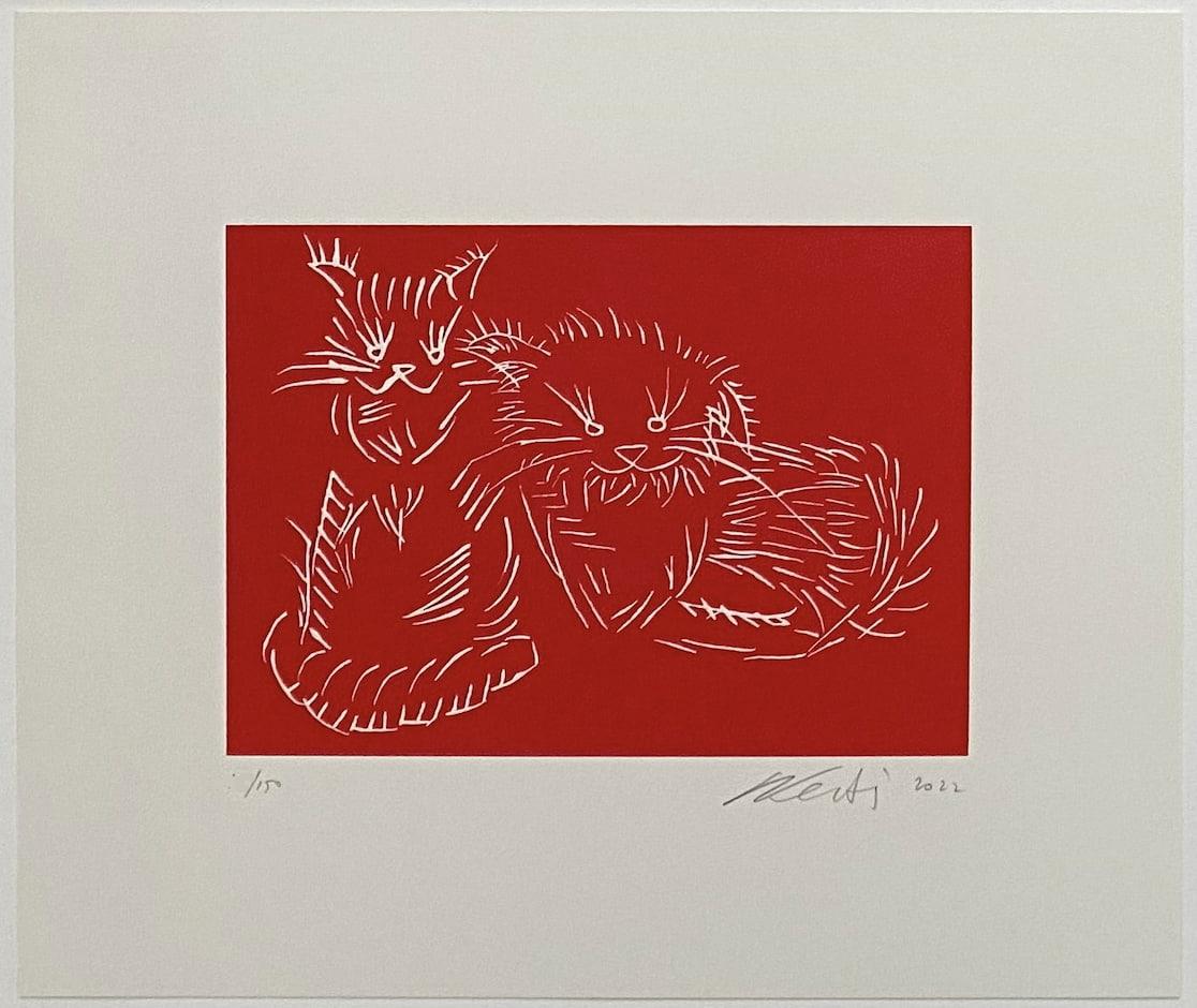 Cats (Red) by Ai Weiwei