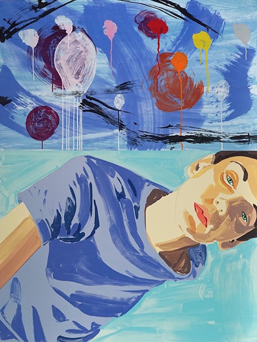 Claudia, Teal by David Salle